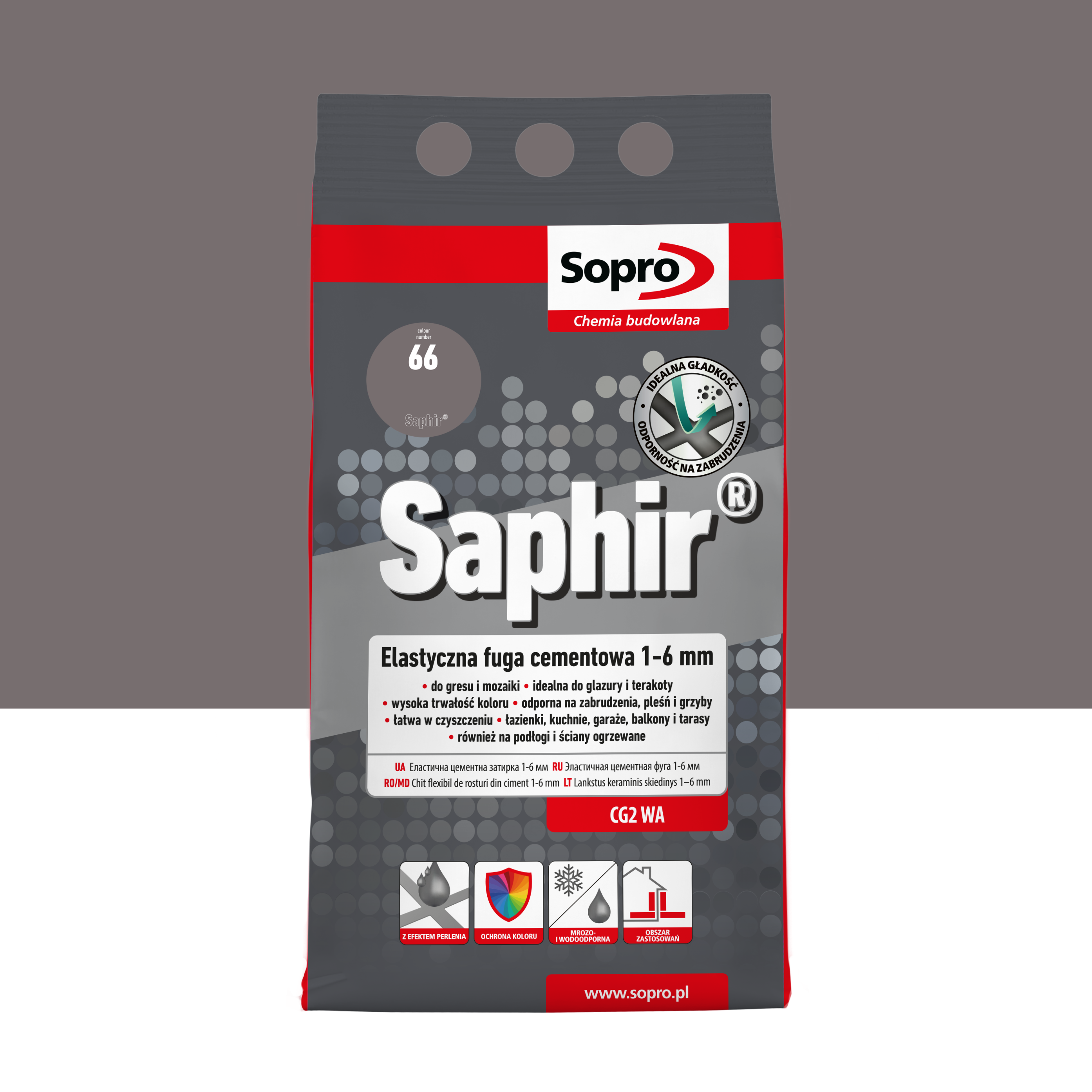 Fuga elastyczna Saphir Antracyt 4 kg kolor 66 Sopro
