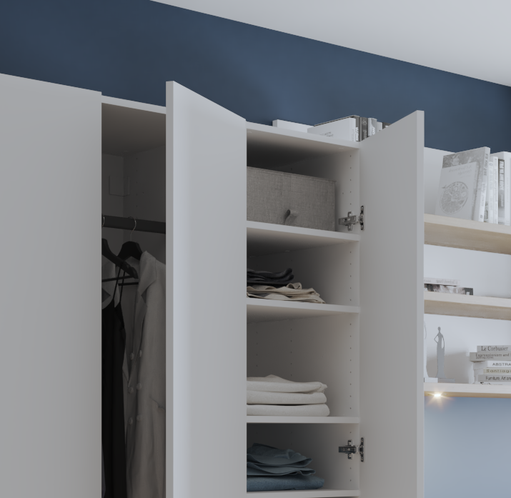 Lot de 2 étagères SPACEO Evo'M P.50 blanc pour caisson L.40 x P.50 cm - 2