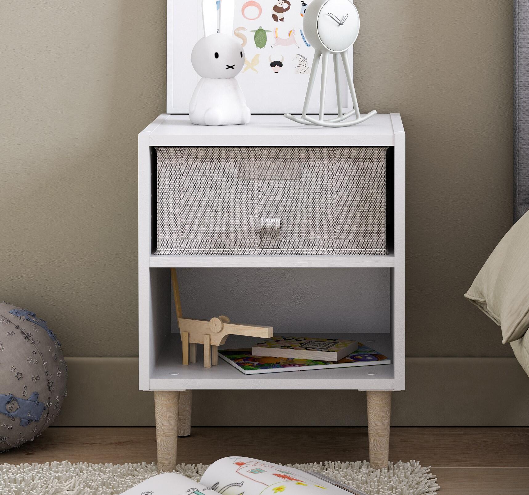 Lot de 2 étagères SPACEO Evo'M blanc pour caisson + angle L.40 x P.38 cm - 2