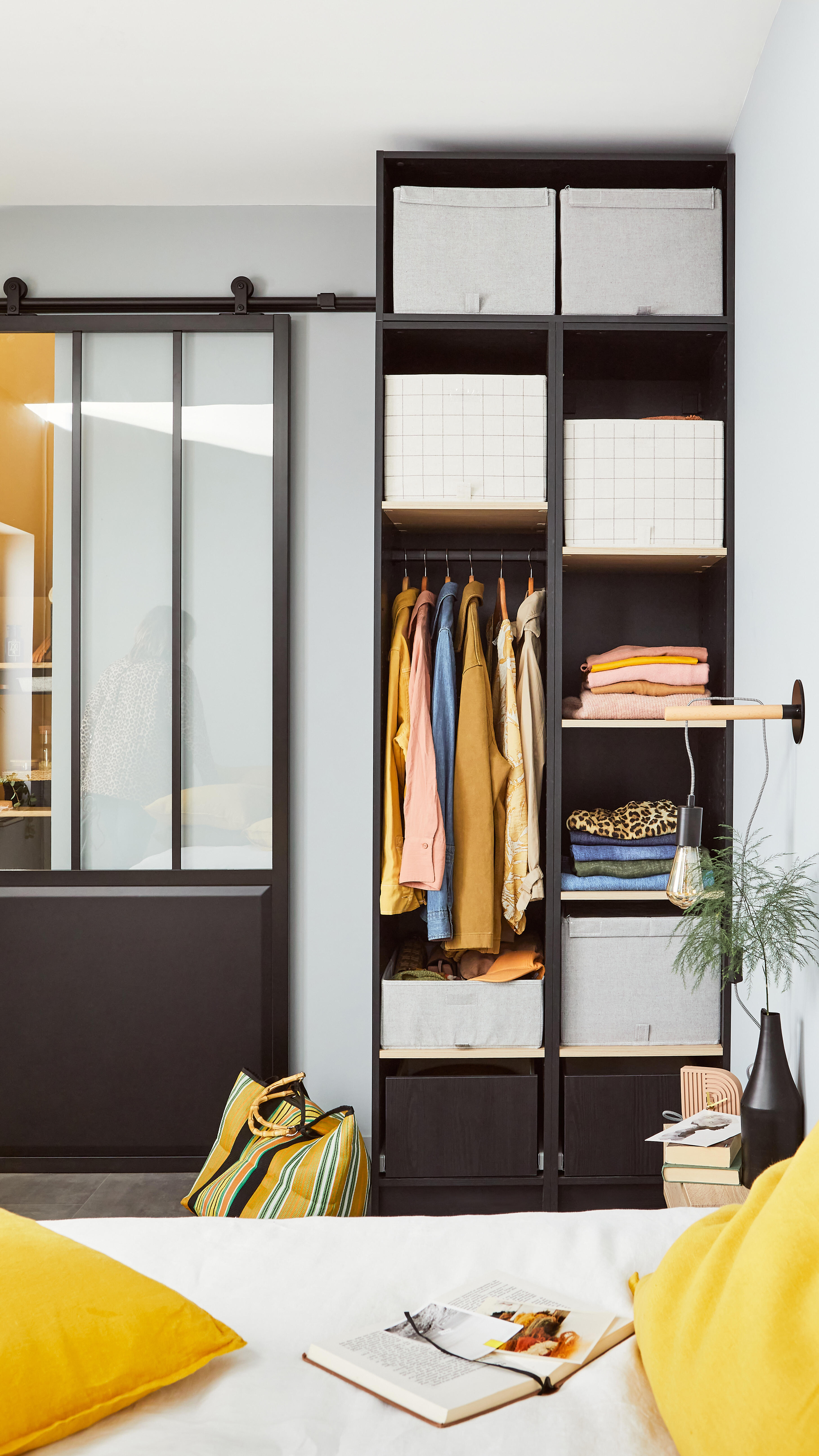 Caixa aberta azul tartan 36x35x29 cm Spaceo Evo'M - 9