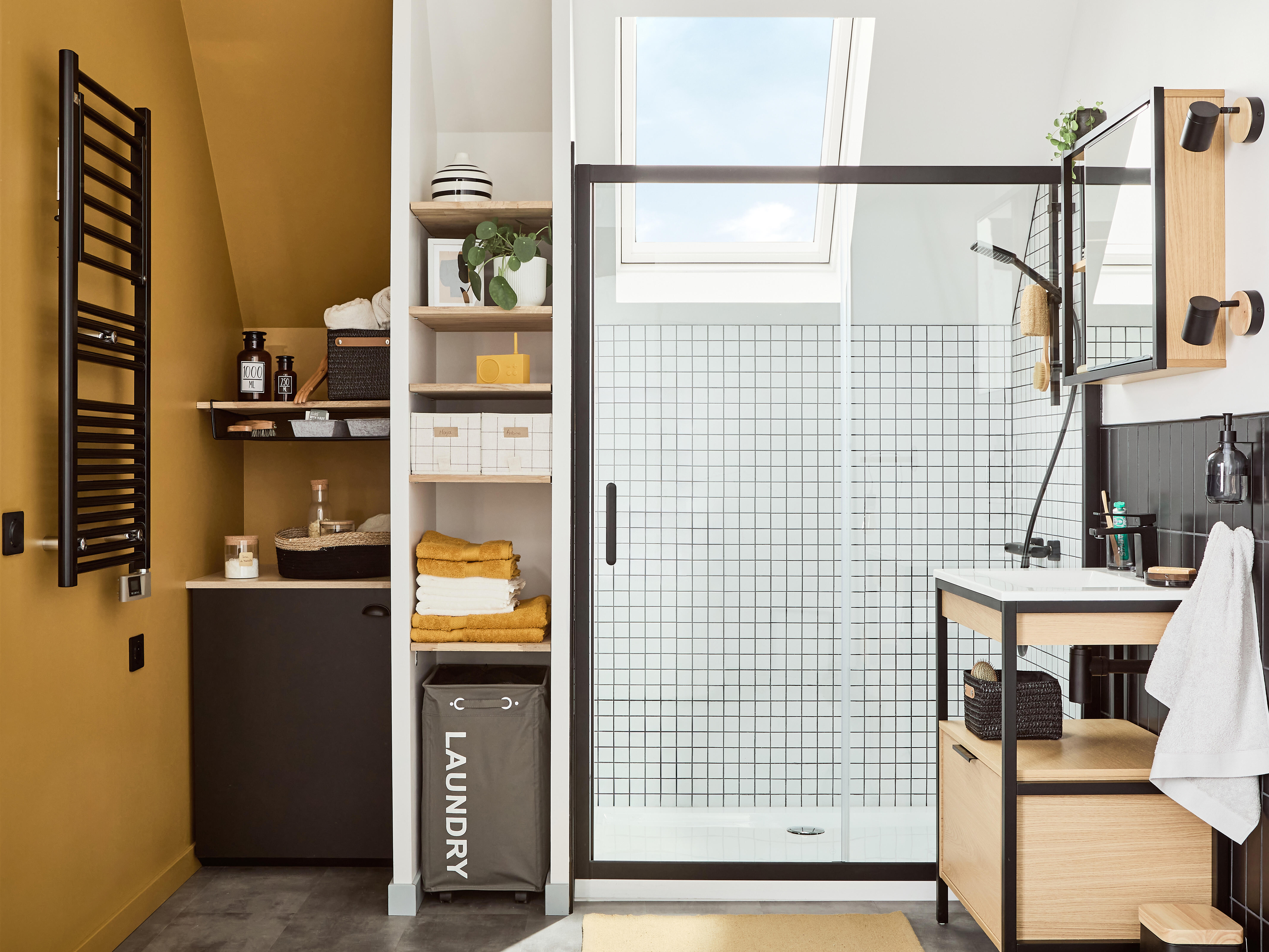 Plan simple vasque centrée Urban pierre blanc Brillant l.61 x P.49 cm - 3