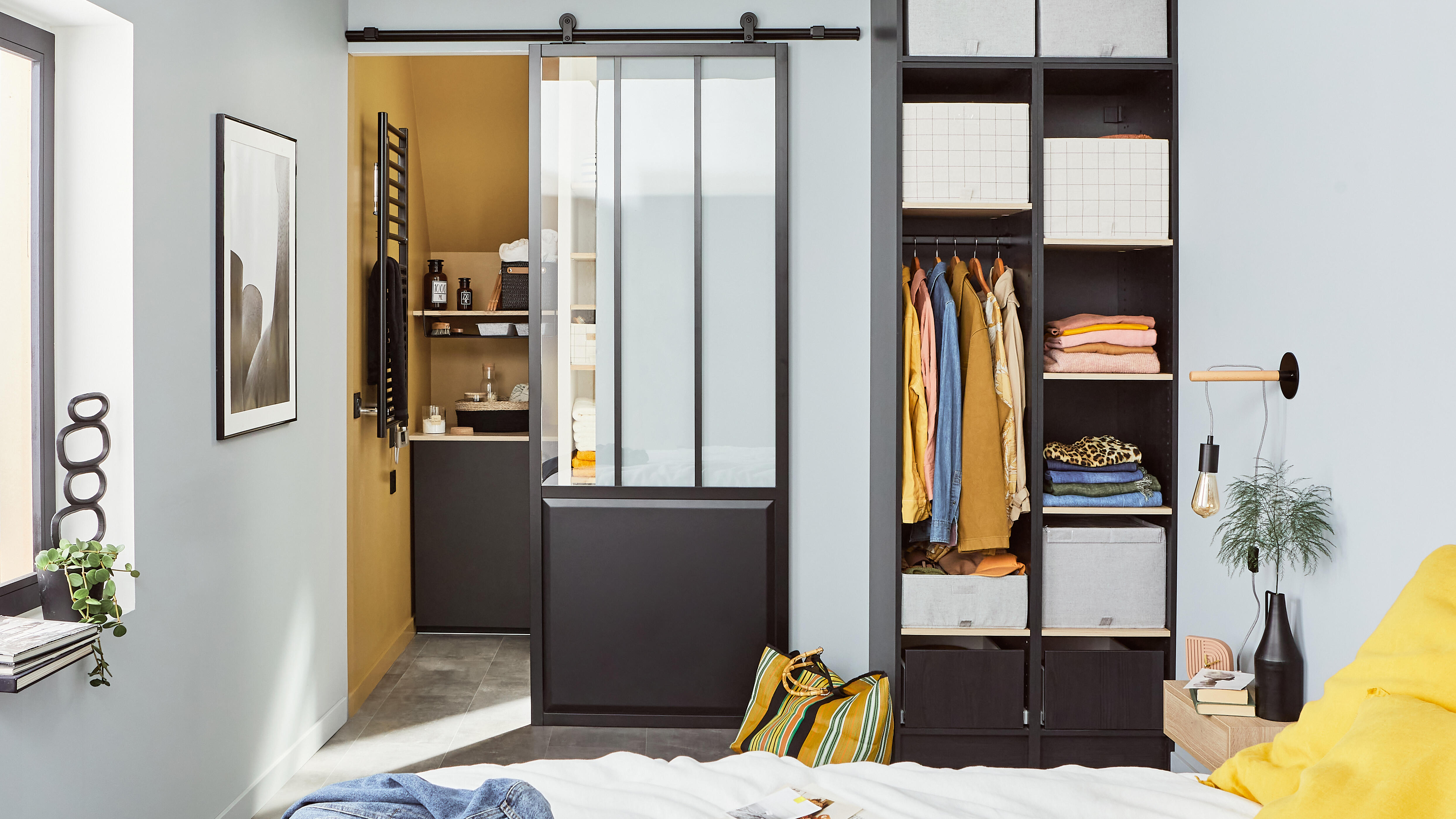 Caixa aberta azul tartan 36x35x29 cm Spaceo Evo'M - 8