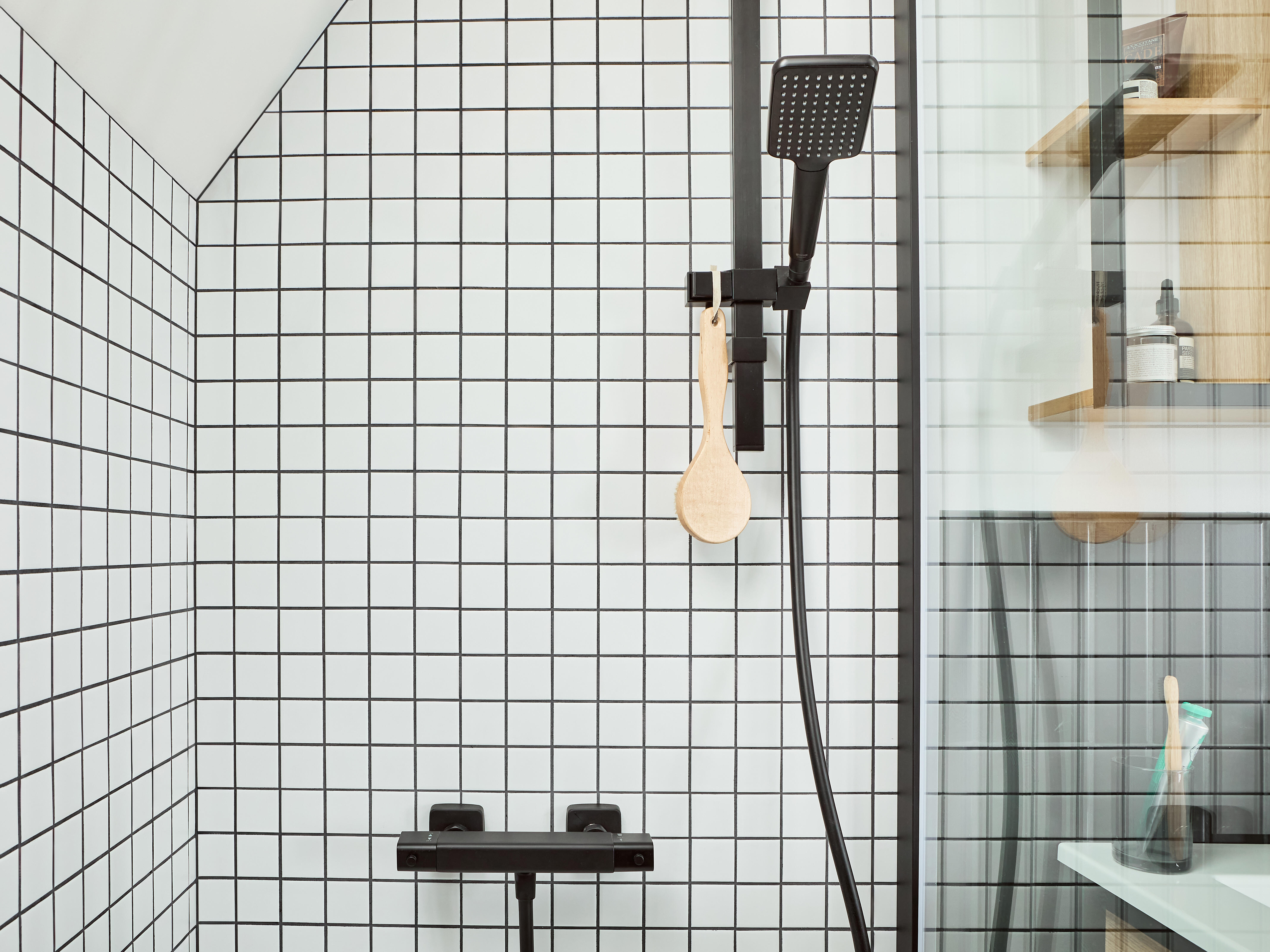 Conjunto de chuveiro de mão barra e bicha preto Studio - 14