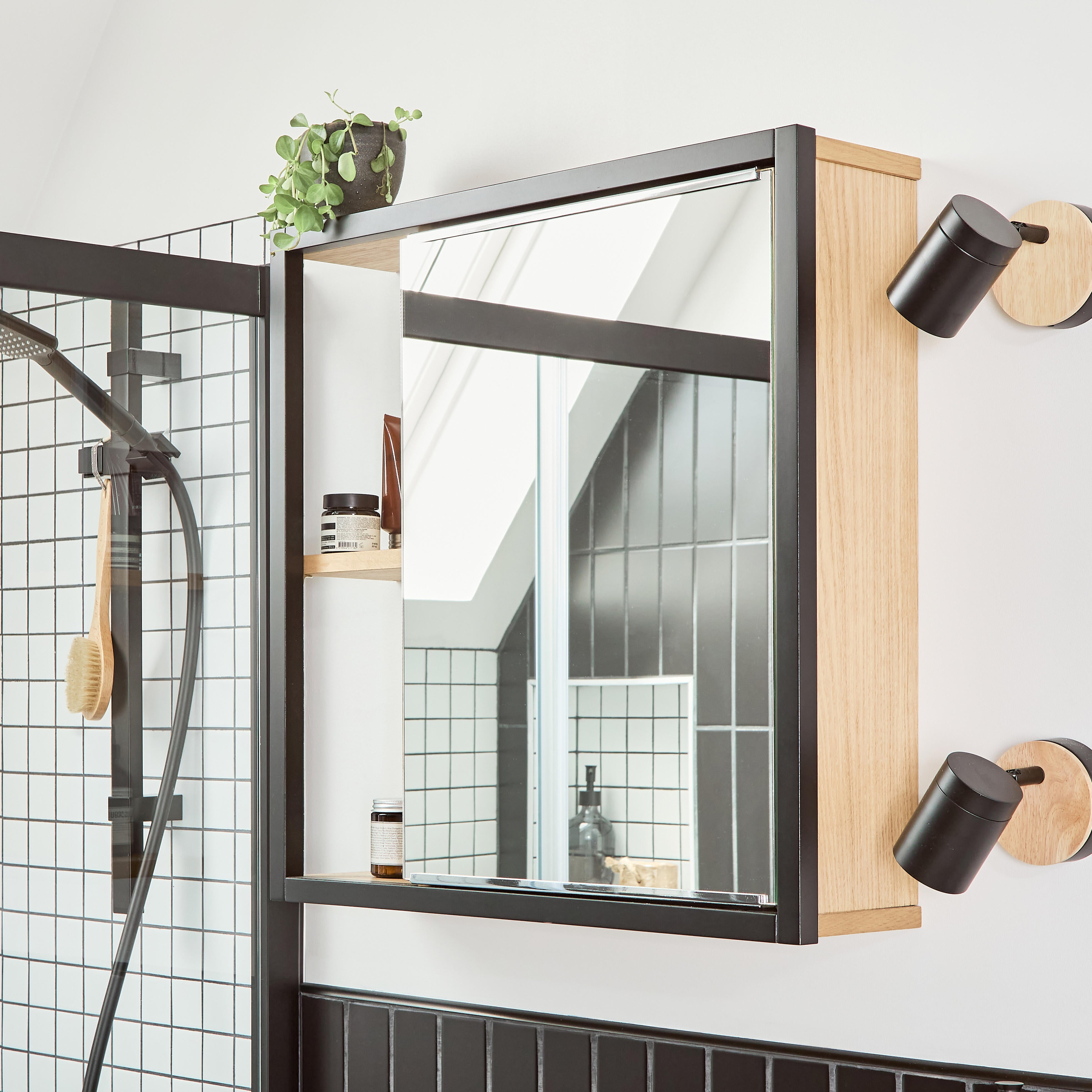 Alcachofa de ducha + flexo + barra SENSEA  negro con 1 función - 4