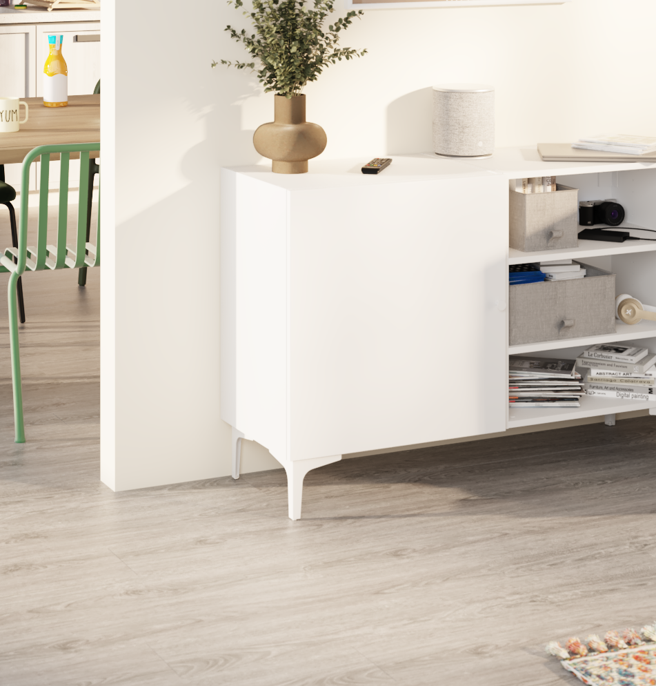 Lot de 2 pieds de meubles métal STANDERS Léo Blanc mat - 2