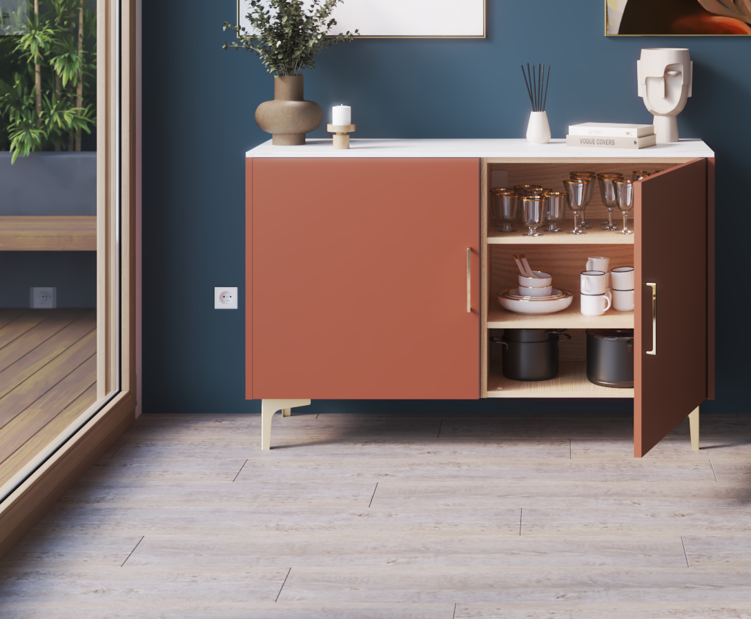 Lot de 2 pieds de meubles métal STANDERS Léo laiton brossé - 5