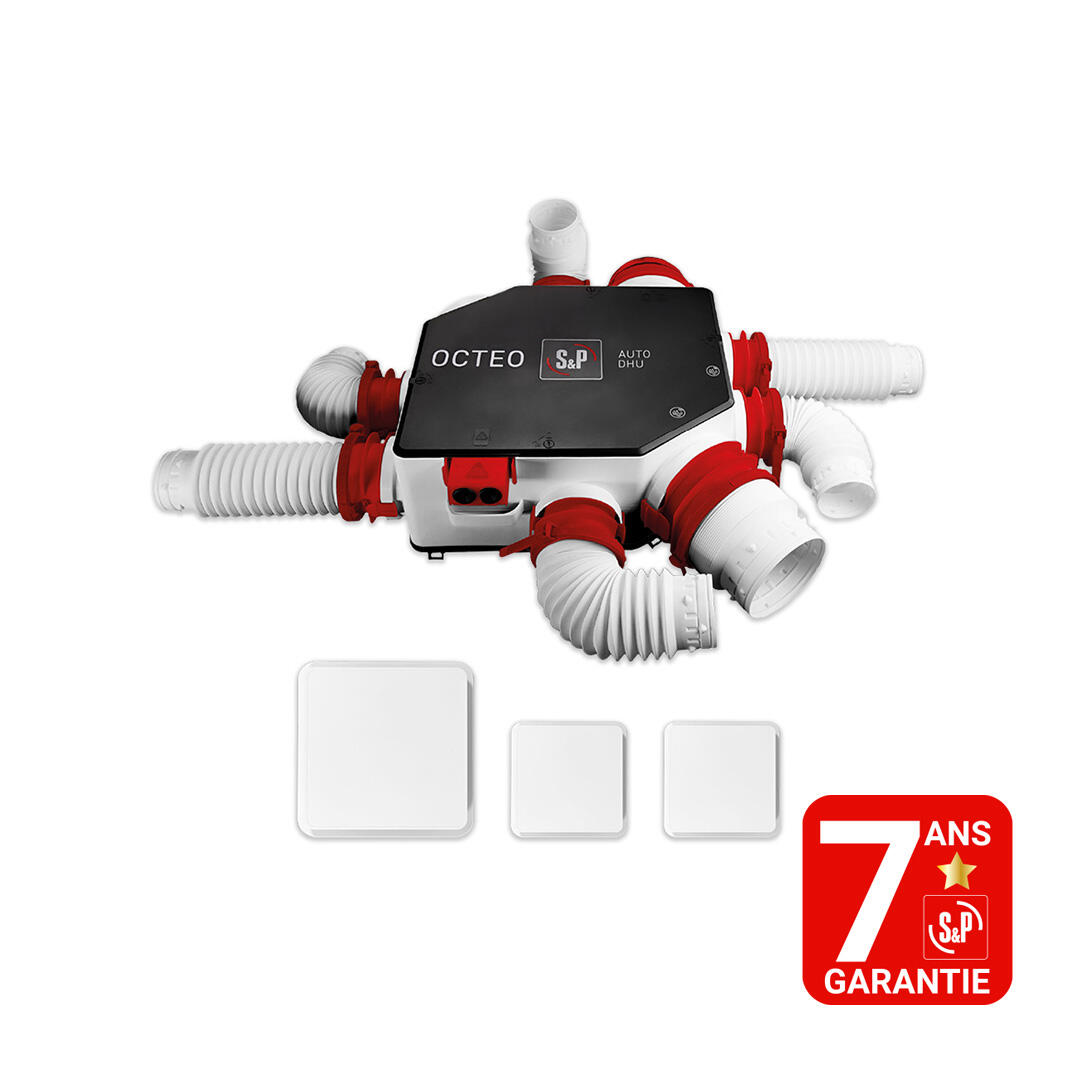 Kit VMC simple flux autoréglable à détection d'humidité S&P Octeo auto dhu - 6