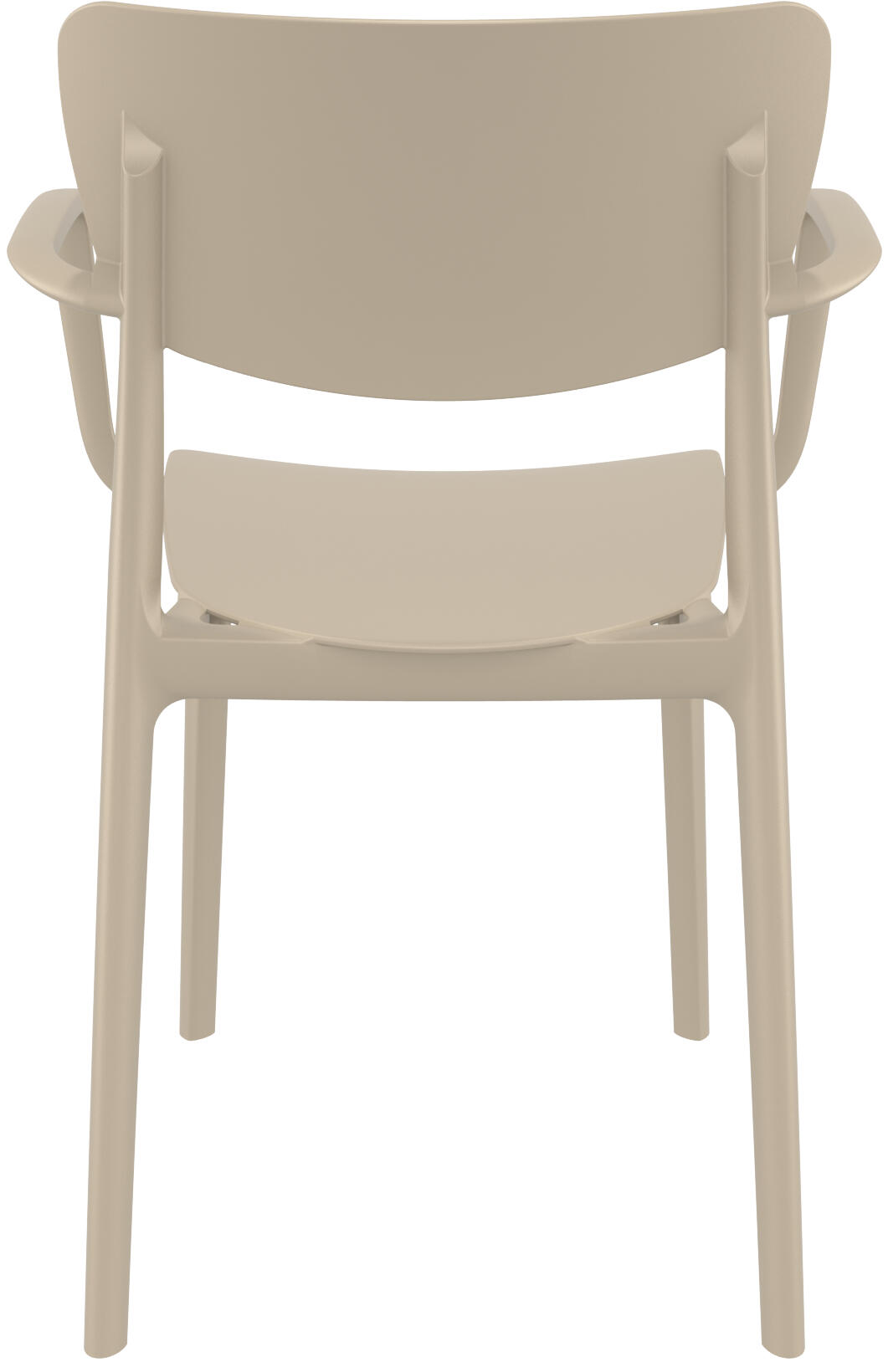 Sedia da giardino con braccioli Lisa FIAM, struttura e seduta in polipropilene tortora - 6