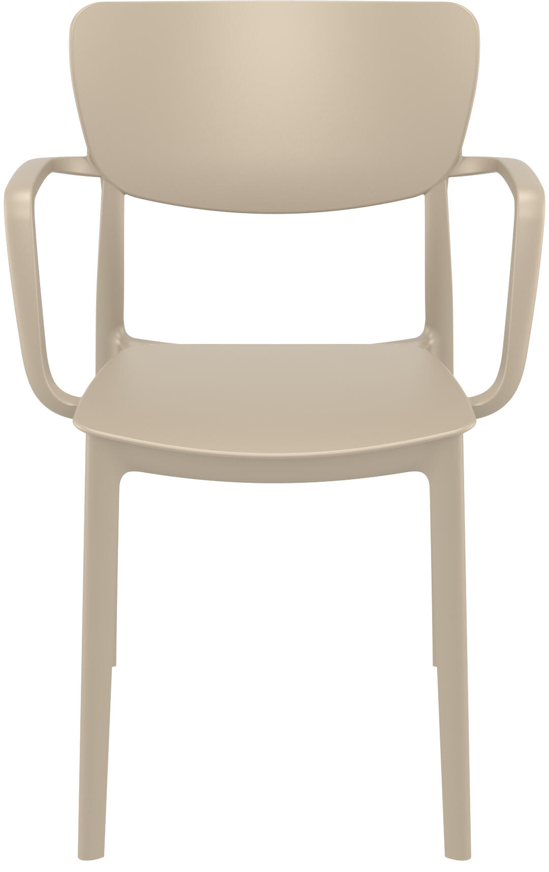 Sedia da giardino con braccioli Lisa FIAM, struttura e seduta in polipropilene tortora - 4