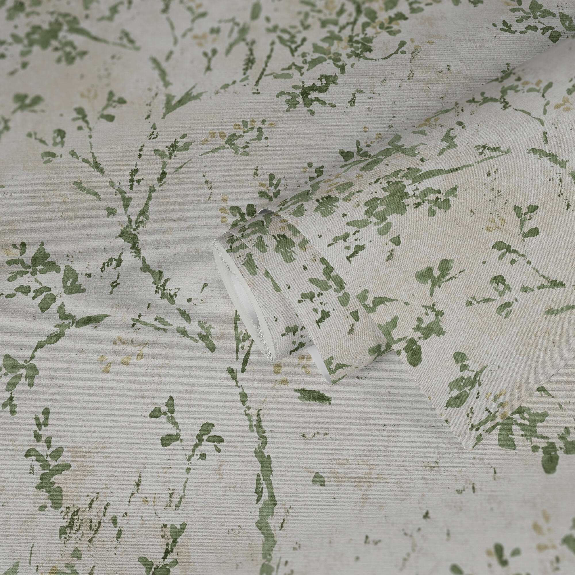 Papel pintado vinilo aplicación cola en pared Naturaleza Jardin vintage 396504 verde  A.S. CREATION 53cmx10.05m lavable apto para cocinas o baños - 3