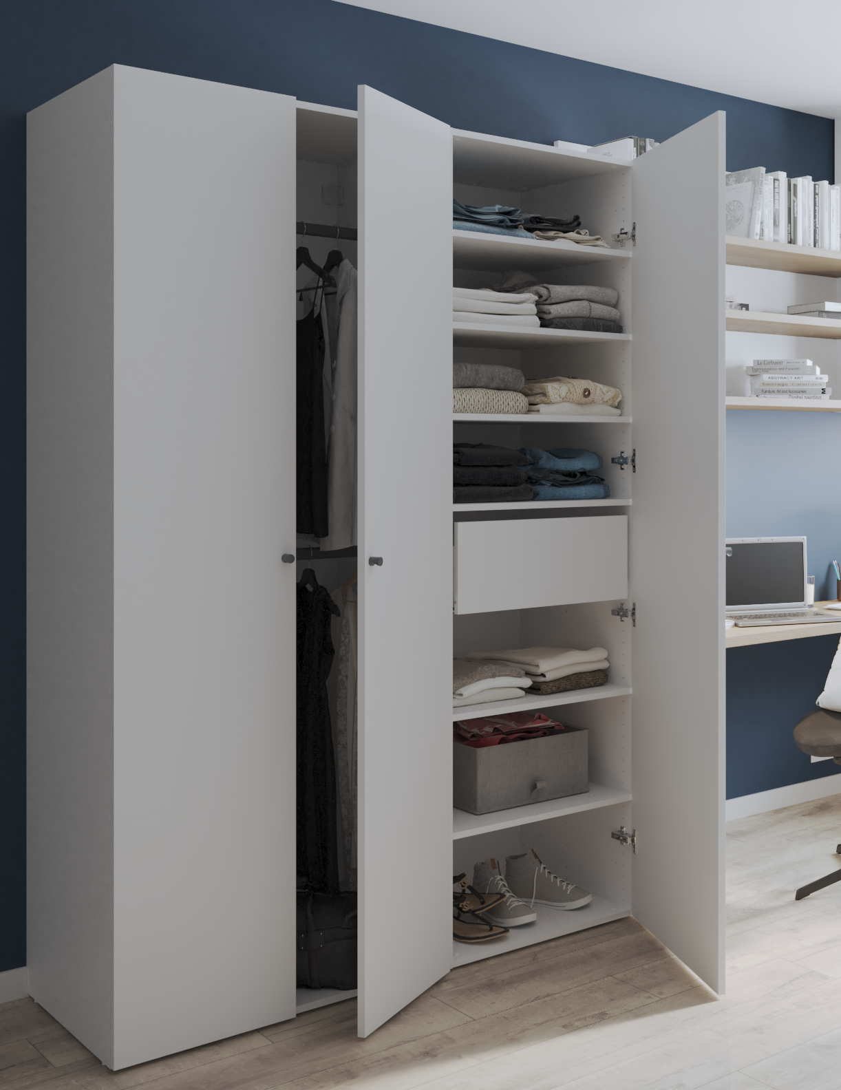 Porta de bater 204,8x60 cm branco Spaceo Evo'M Riga - 3