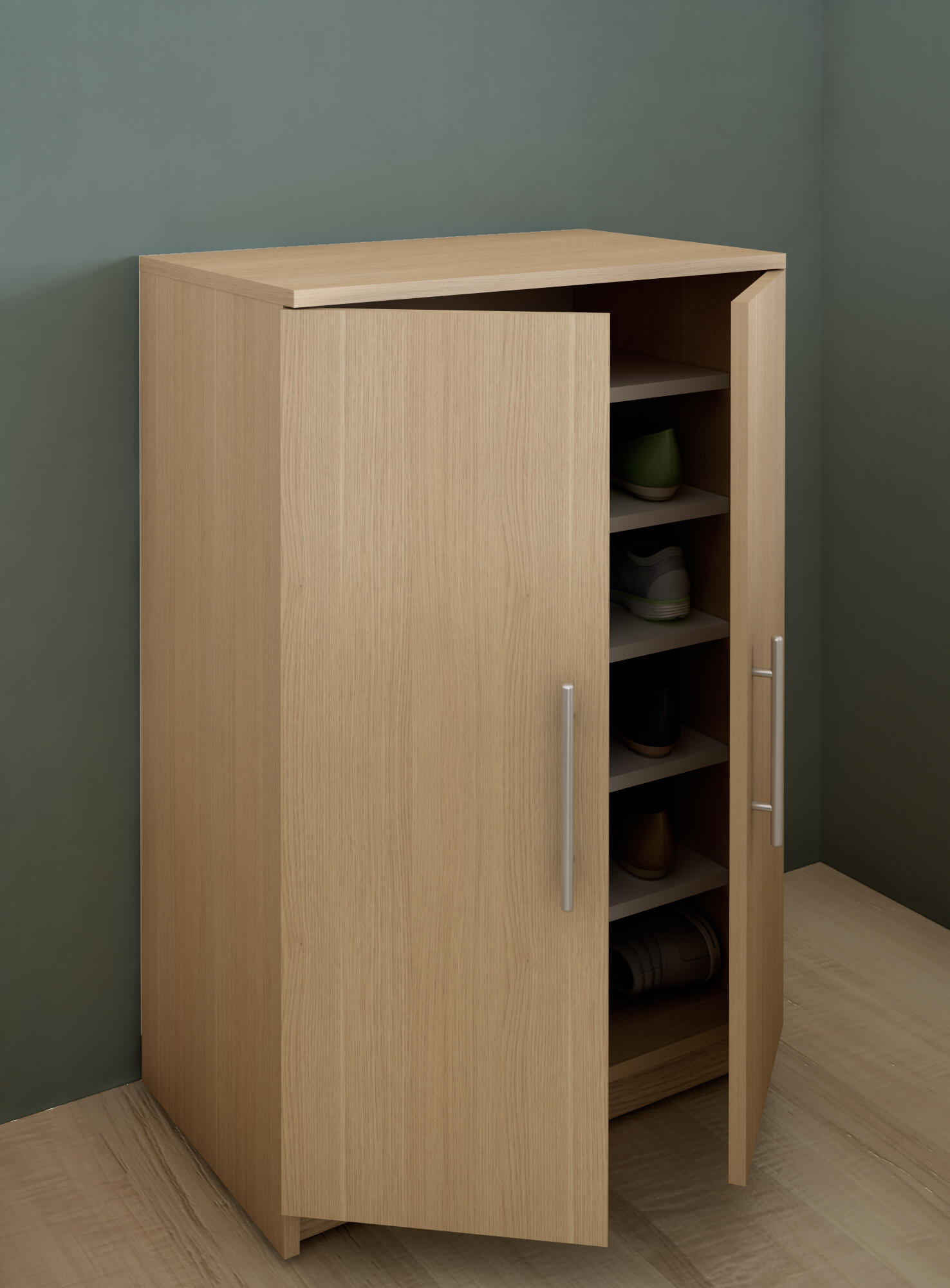 Sapateira 2 portas carvalho natural 18 pares 90x60x35,6 cm Home Nimes - 14