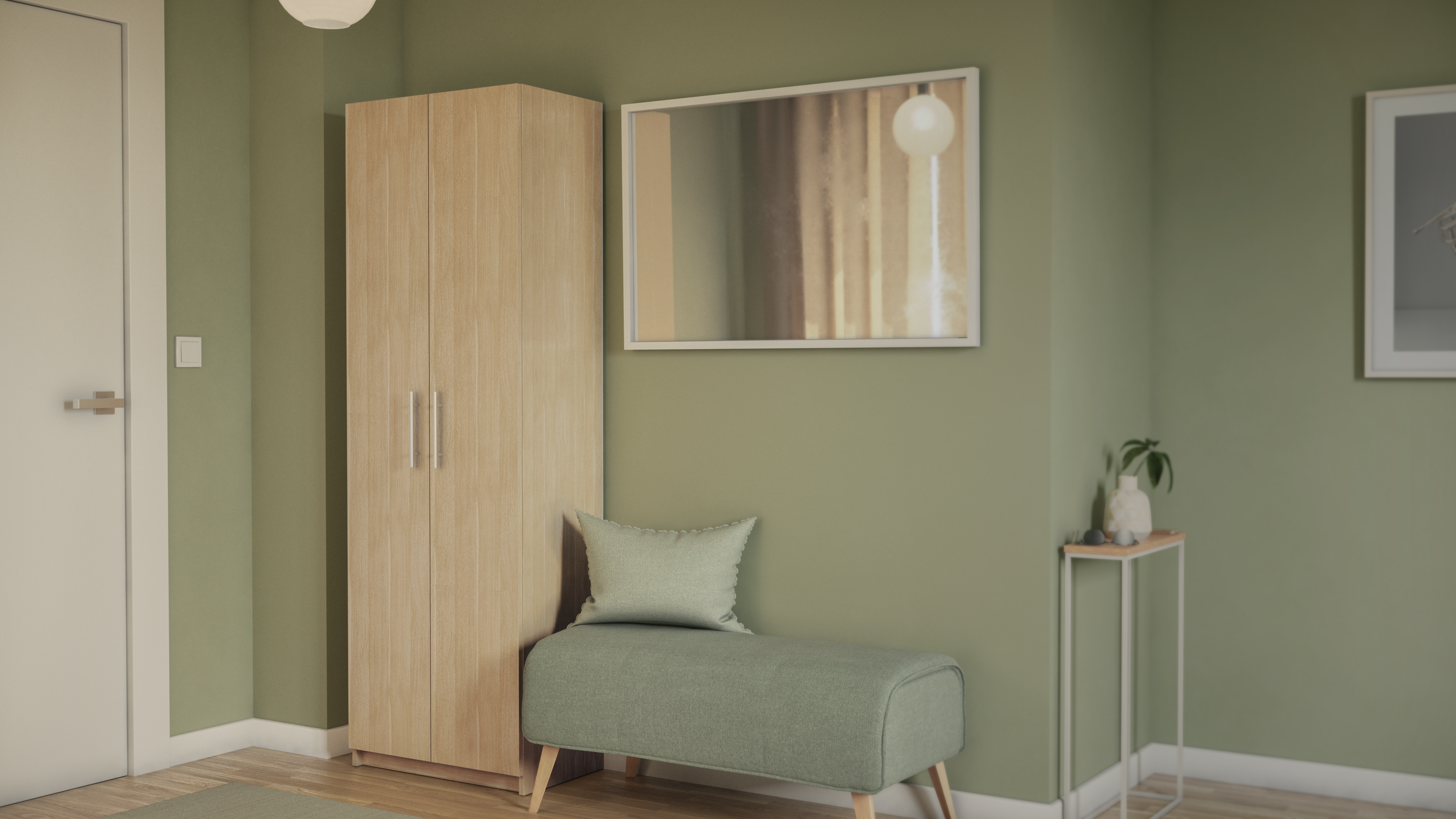 Sapateira 2 portas 21 pares 180x60x35,6 cm carvalho natural Homes Nimes - 16