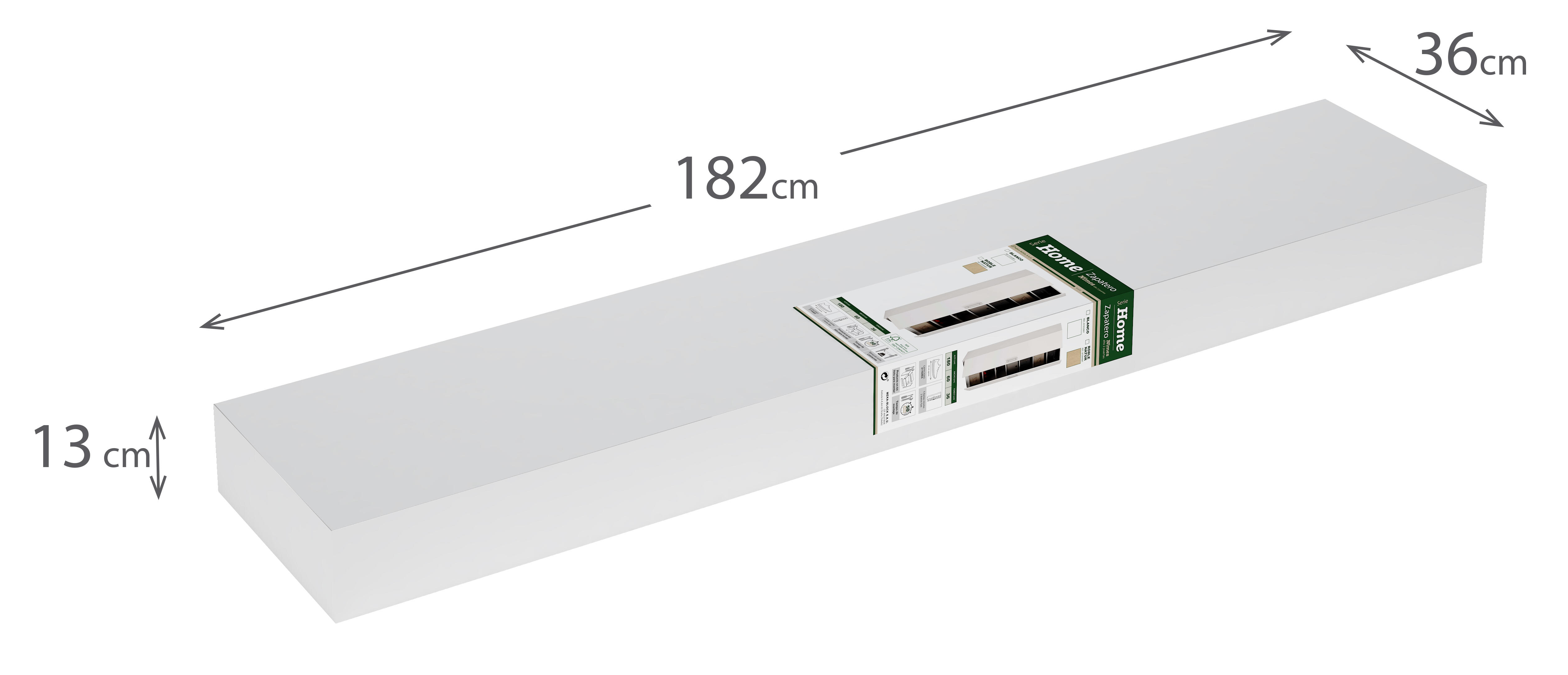Sapateira 2 portas 21 pares 180x60x35,6 cm carvalho natural Homes Nimes - 12
