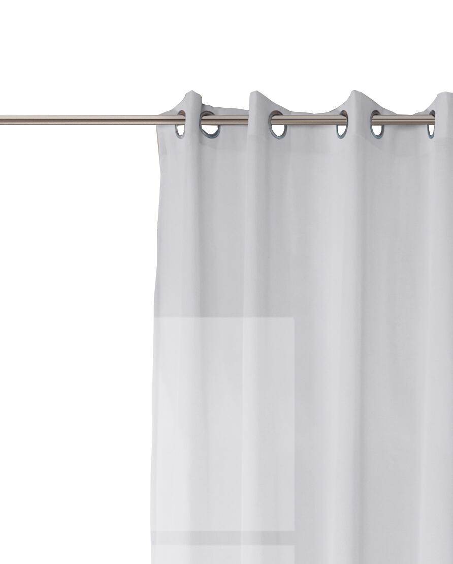 Cortina ollaos alma lino liso blanco nieve de 140x280cm