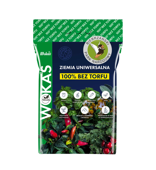 Ziemia uniwersalna doniczkowa bez torfu 35l Wokas
