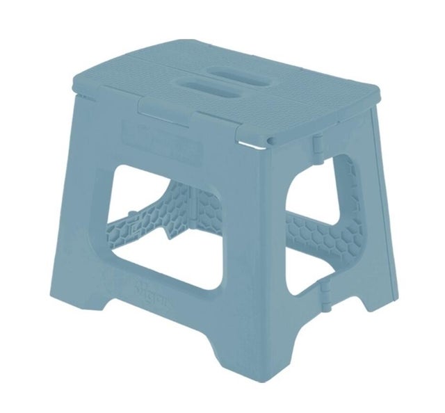 Marchepied pliant polypropylène CASA VIGAR bleu acqua, Ht.27 cm