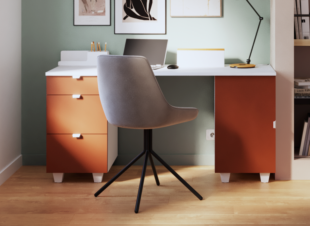 Plateau de bureau SPACEO Evo'm blanc L.180 X P.56 cm Ep. 30mm - 2