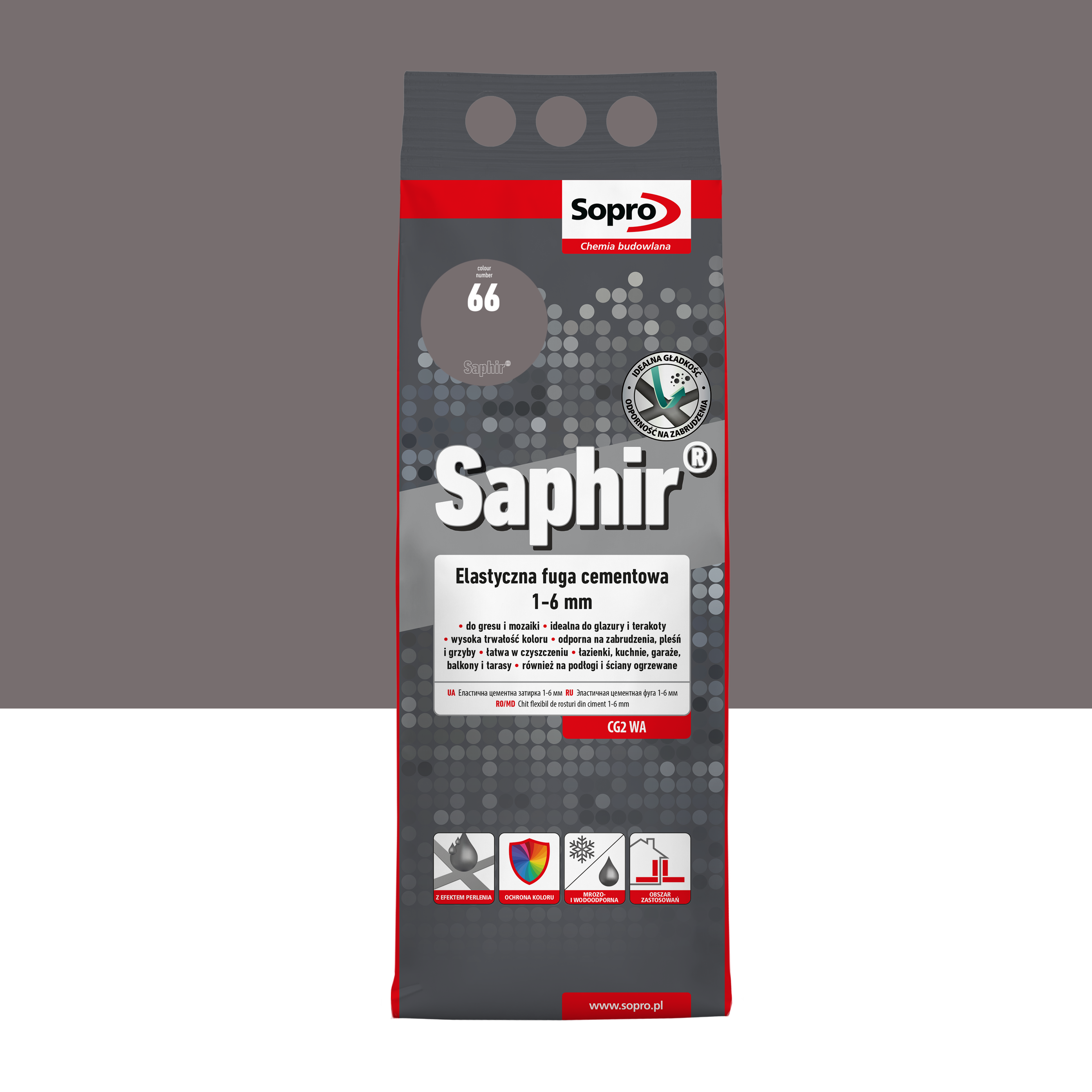 Fuga elastyczna Saphir Antracyt 2 kg kolor 66 Sopro