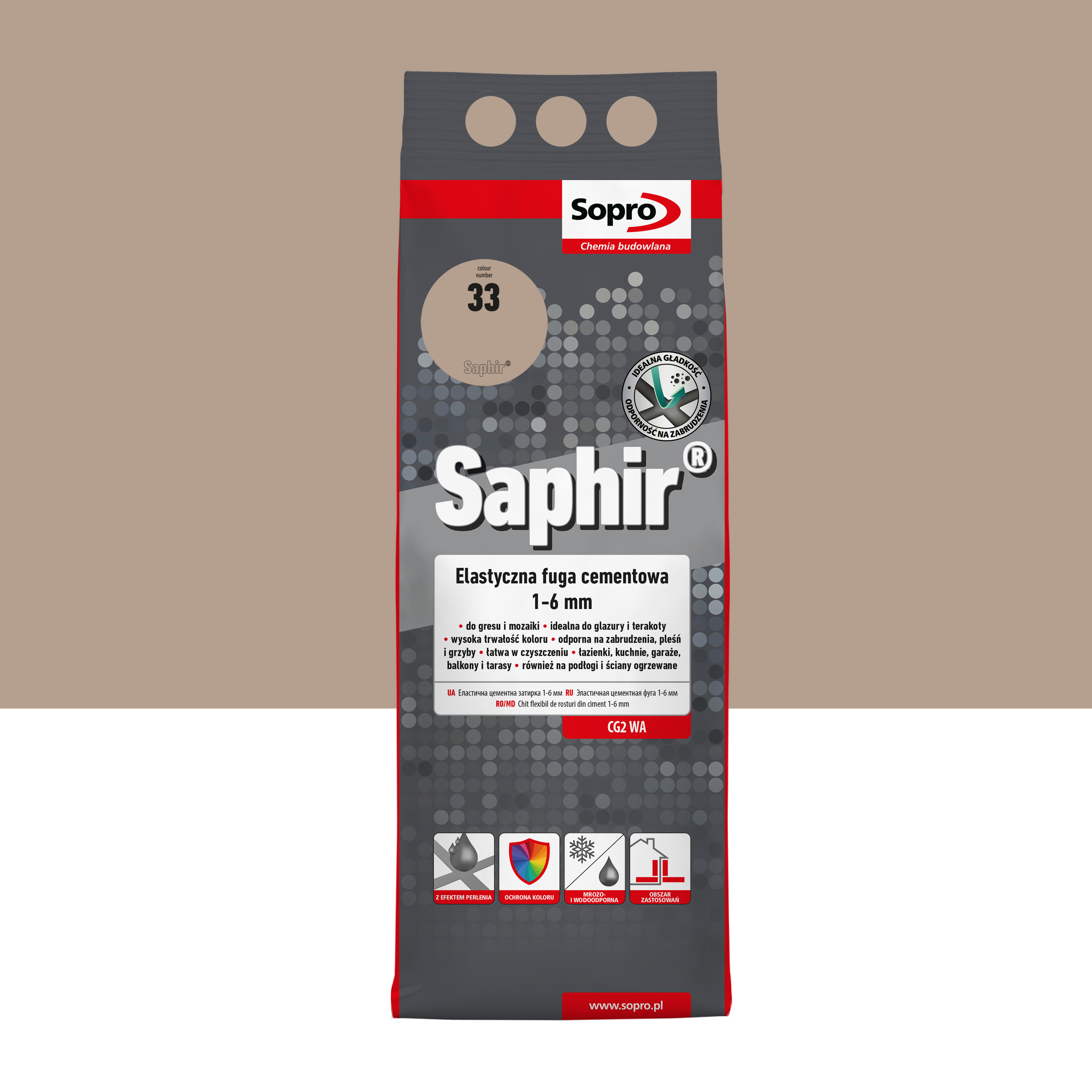 Fuga elastyczna Saphir Beż Jura 2 kg kolor 33 Sopro