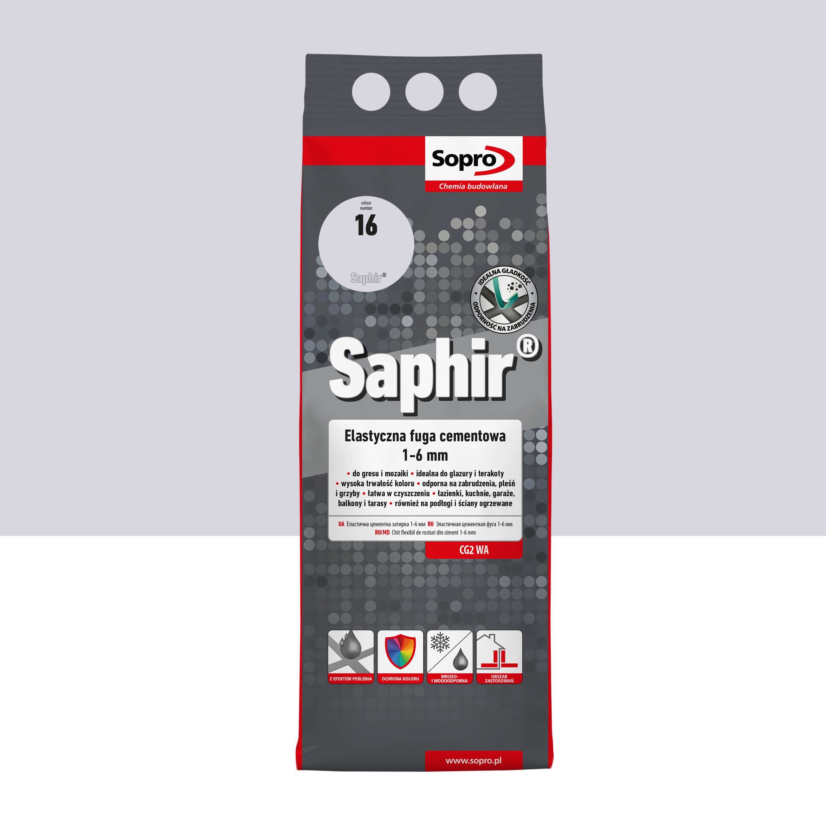 Fuga elastyczna Saphir Jasny Szary 2 kg kolor 16 Sopro