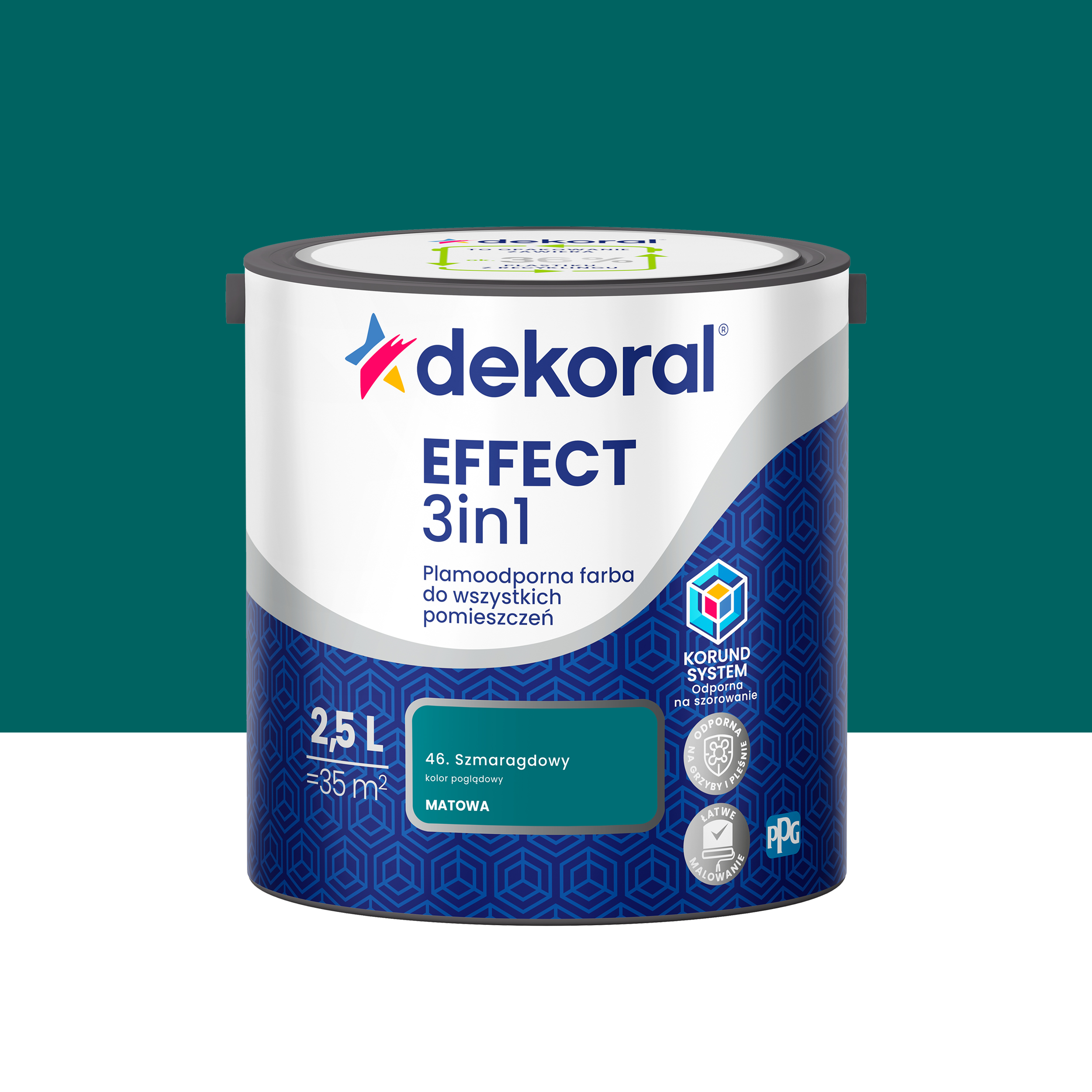 Farba do ścian Dekoral Effect 3in1 Szmaragdowy 2.5 l
