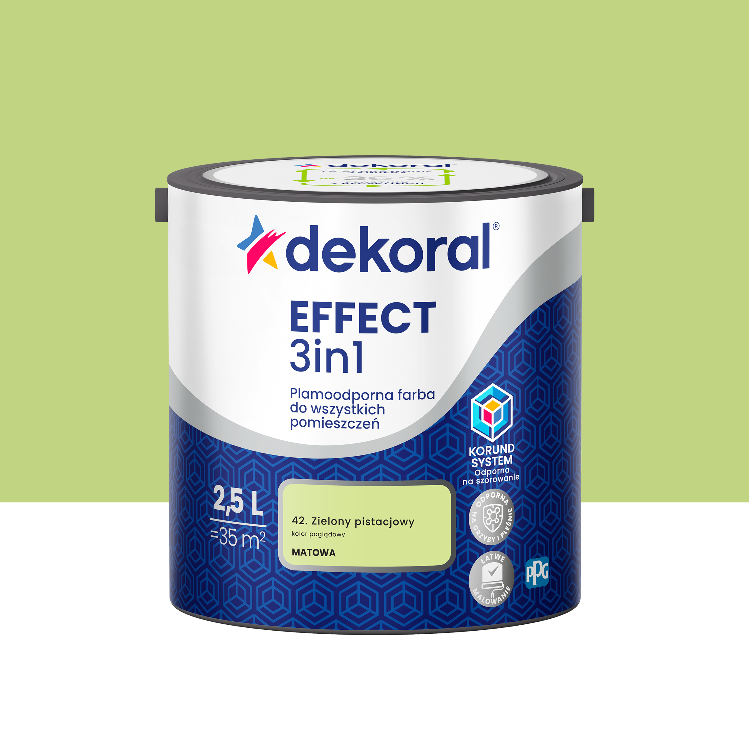 Farba do ścian Dekoral Effect 3in1 Zielony pistacjowy 2.5 l