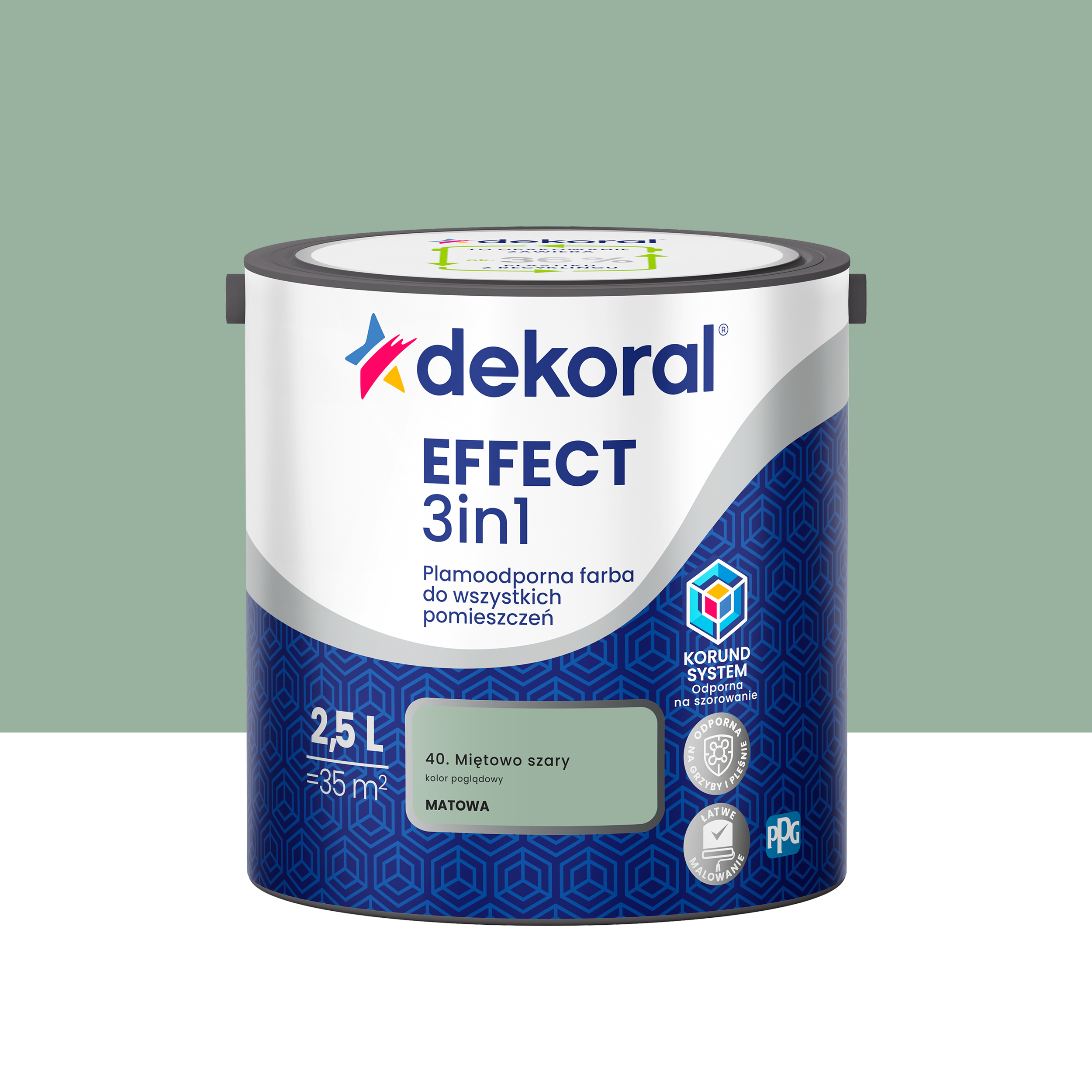 Farba do ścian Dekoral Effect 3in1 Miętowo-szary 2.5 l