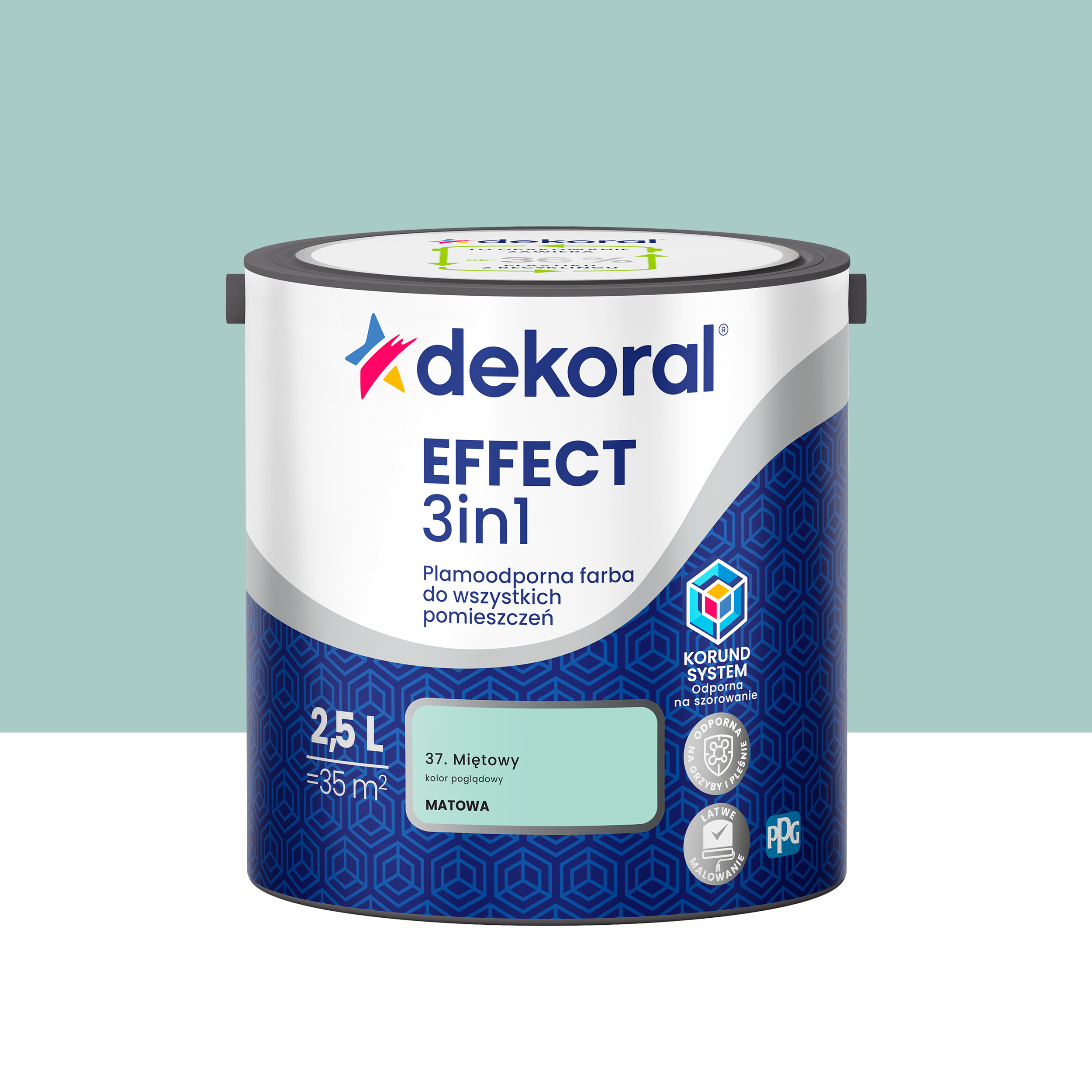 Farba do ścian Dekoral Effect 3in1 Miętowy 2.5 l