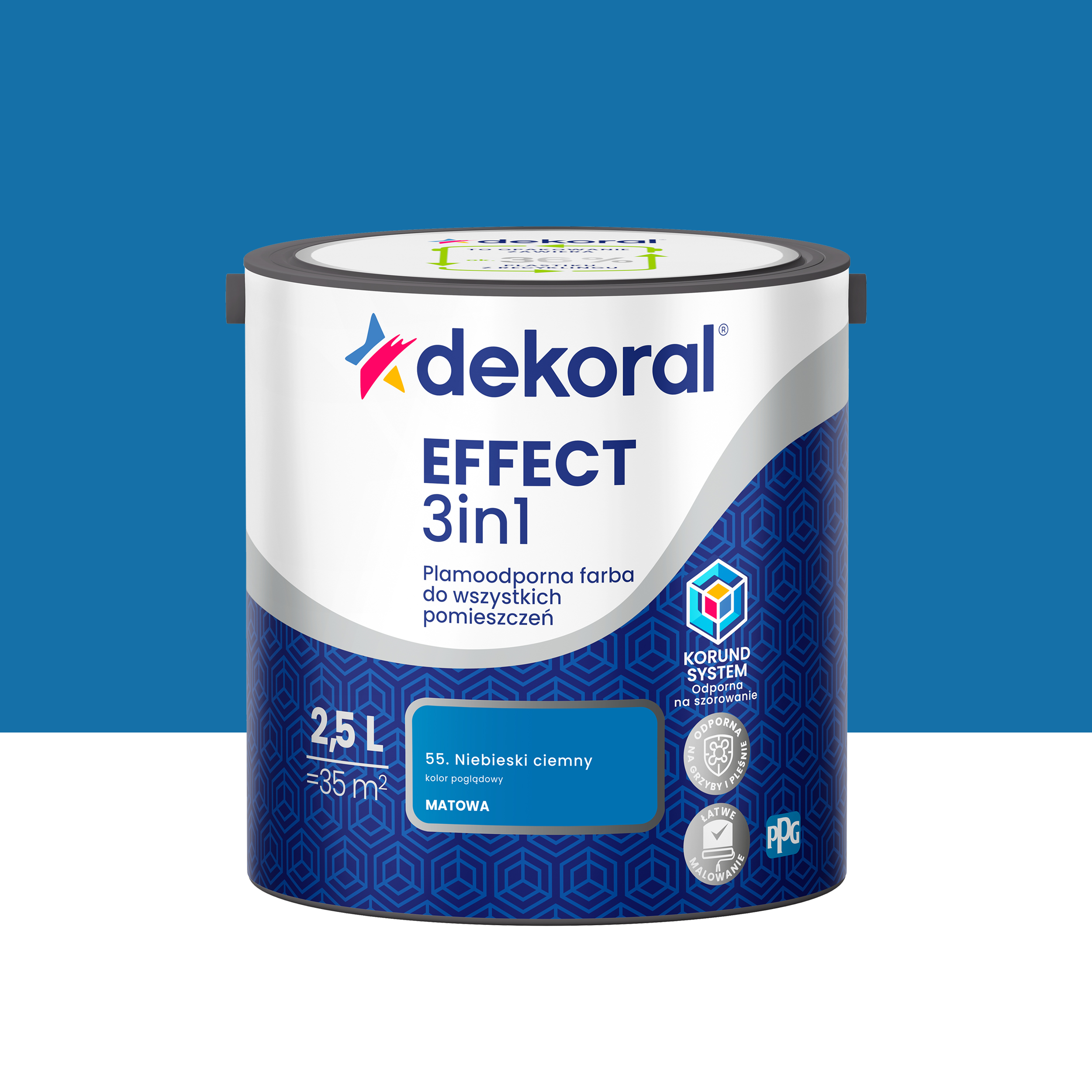 Farba do ścian Dekoral Effect 3in1 Niebieski ciemny 2.5 l