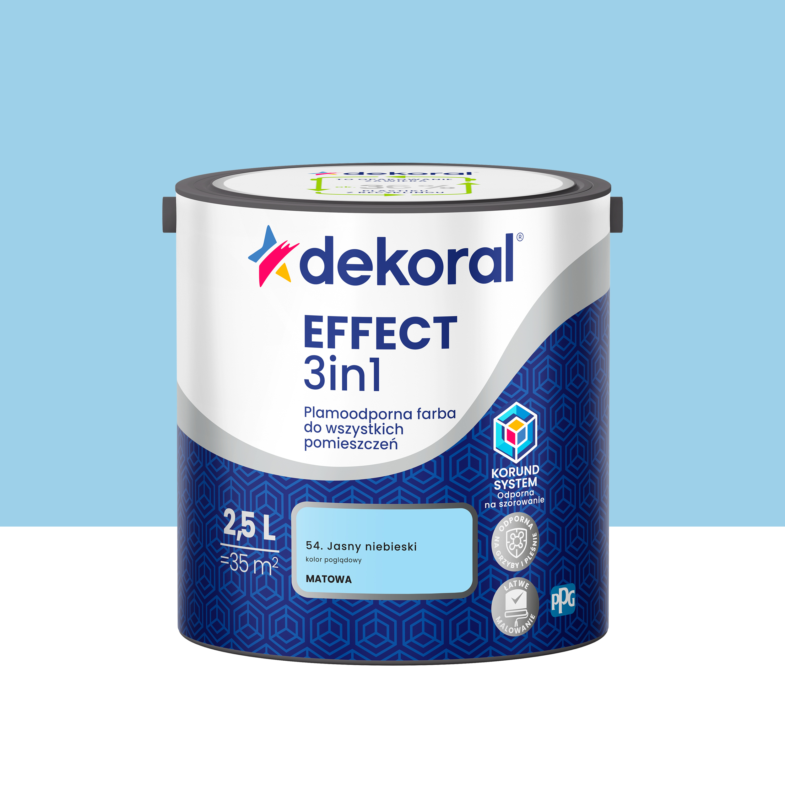 Farba do ścian Dekoral Effect 3in1 Jasny niebieski 2.5 l