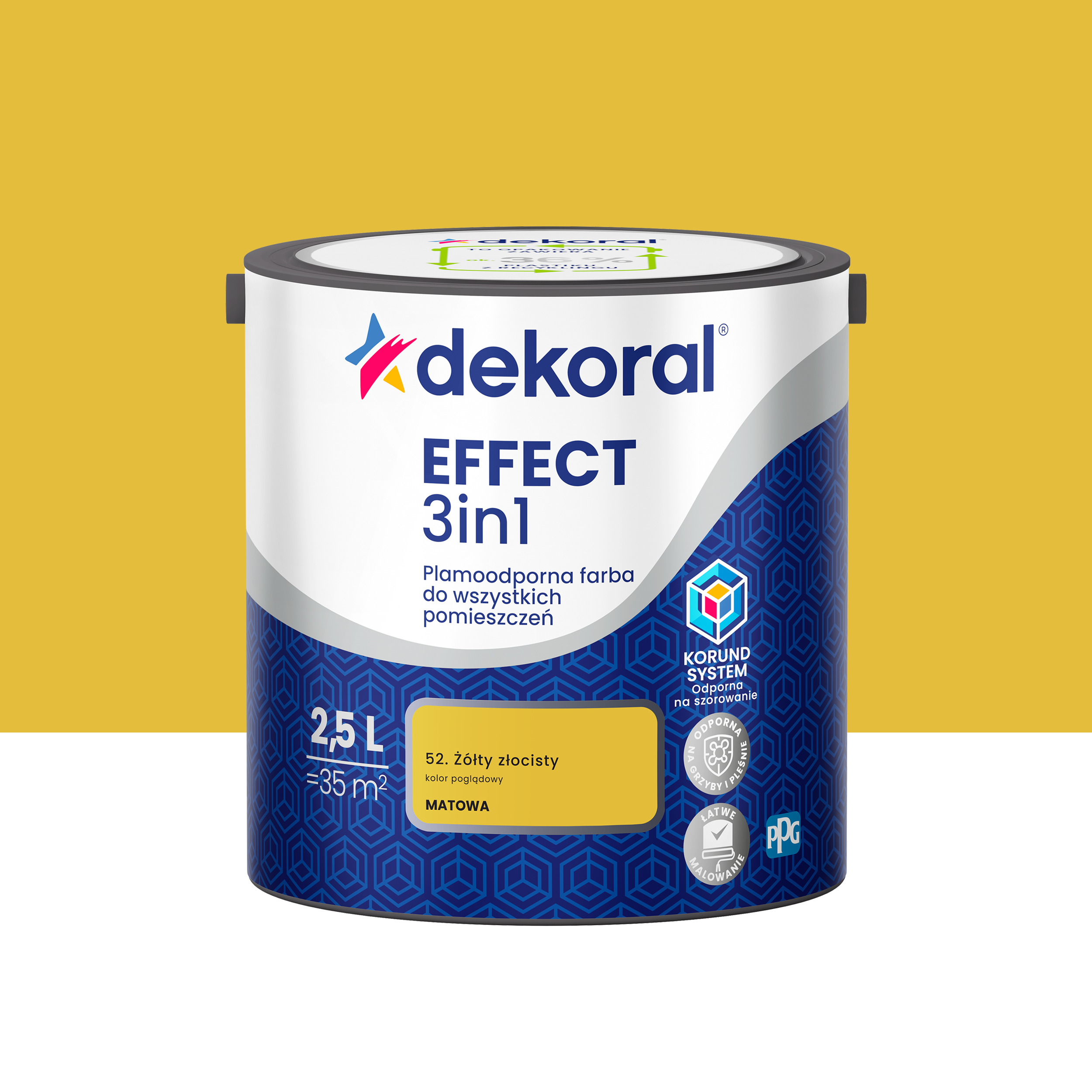 Farba do ścian Dekoral Effect 3in1 Żółty złocisty 2.5 l
