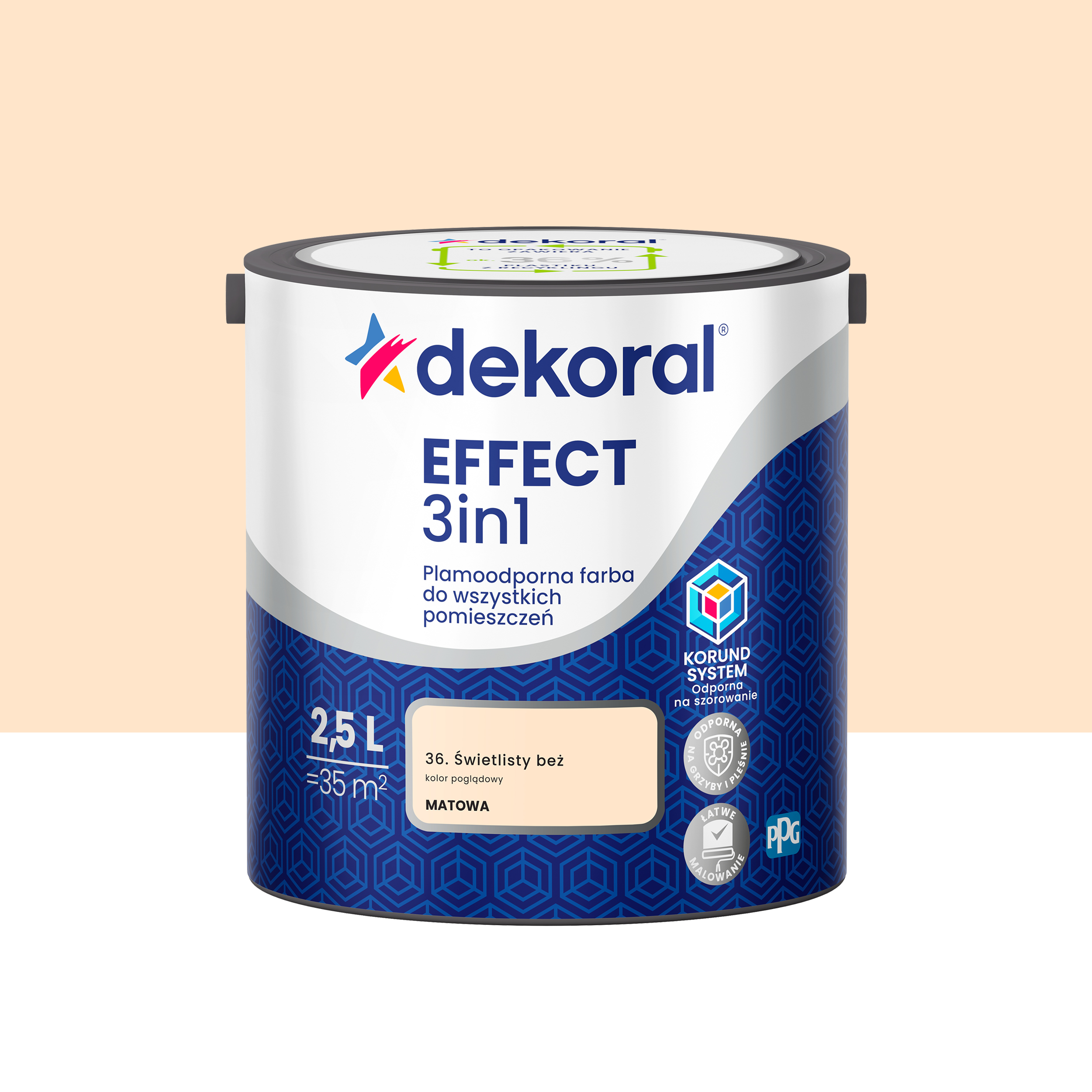 Farba do ścian Dekoral Effect 3in1 Świetlisty beż 2.5 l