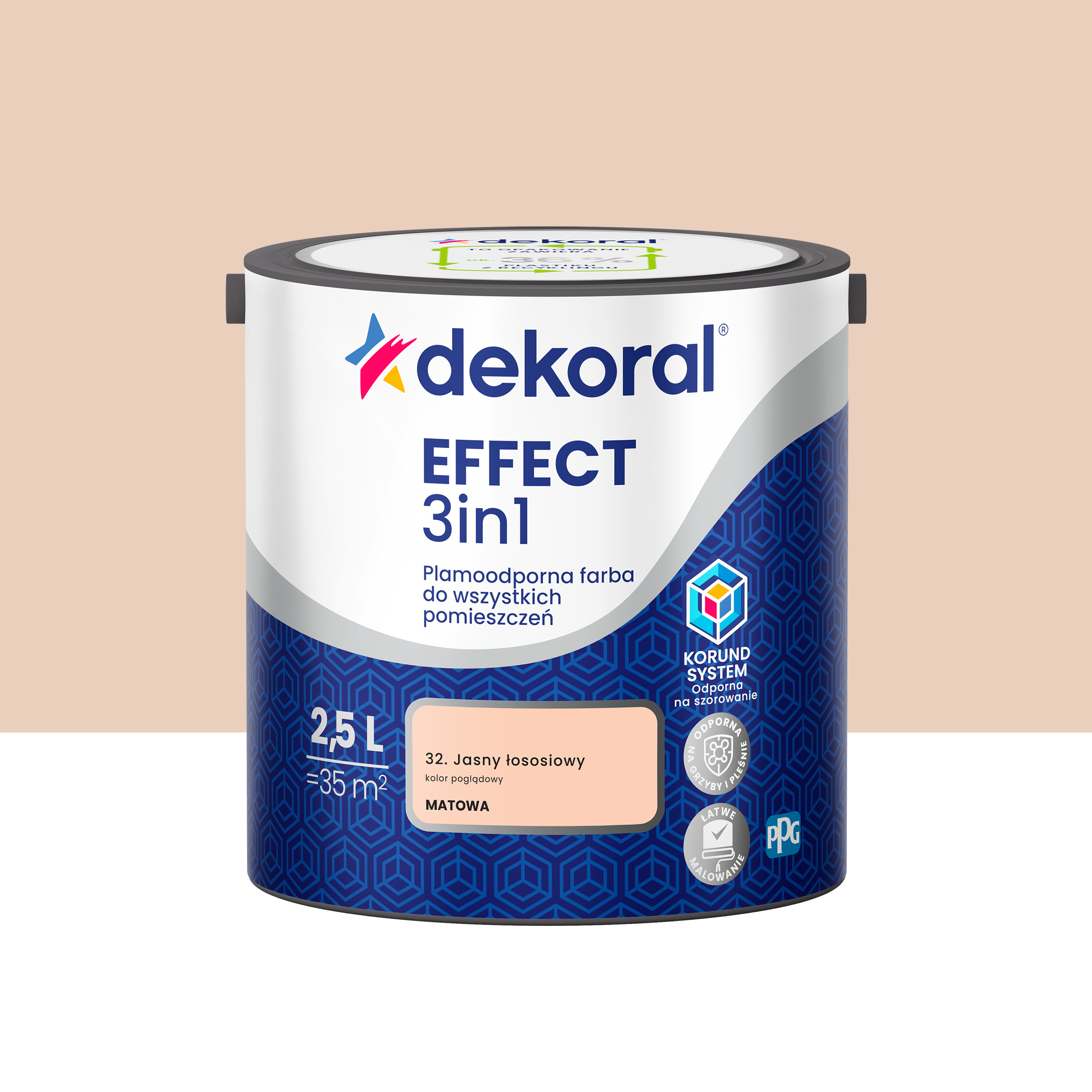 Farba do ścian Dekoral Effect 3in1 Jasny łososiowy 2.5 l