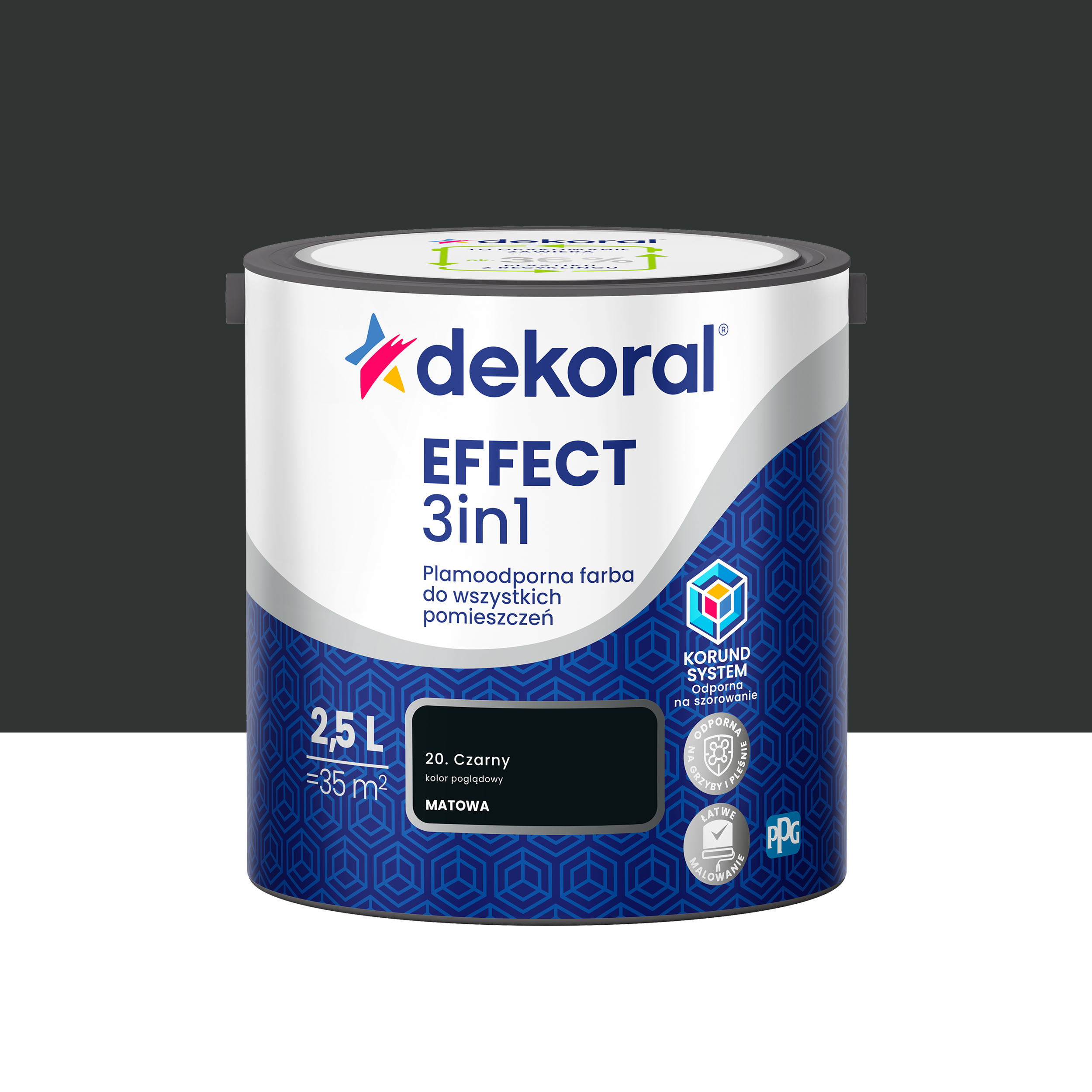 Farba do ścian Dekoral Effect 3in1 Czarny 2.5 l