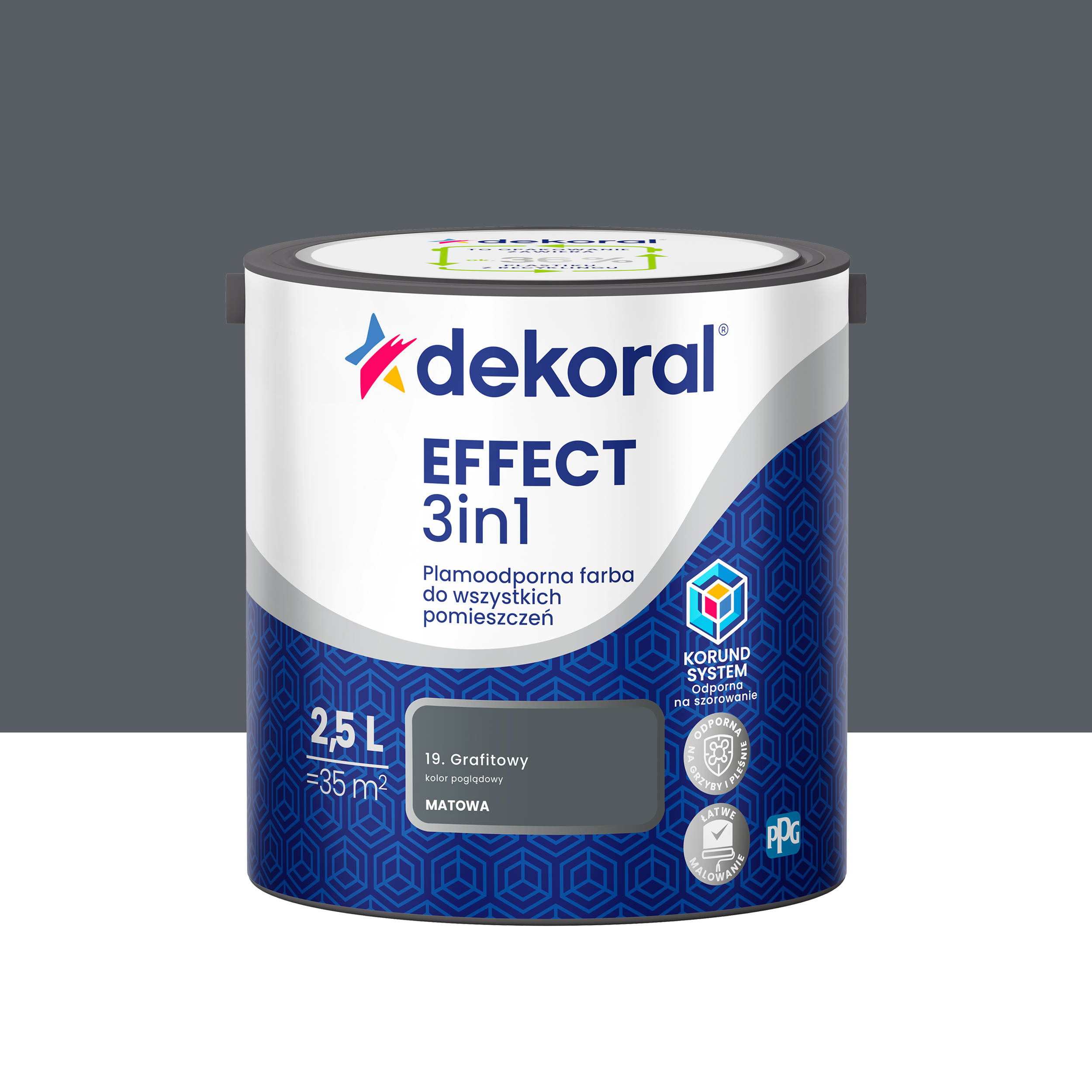 Farba do ścian Dekoral Effect 3in1 Grafitowy 2.5 l