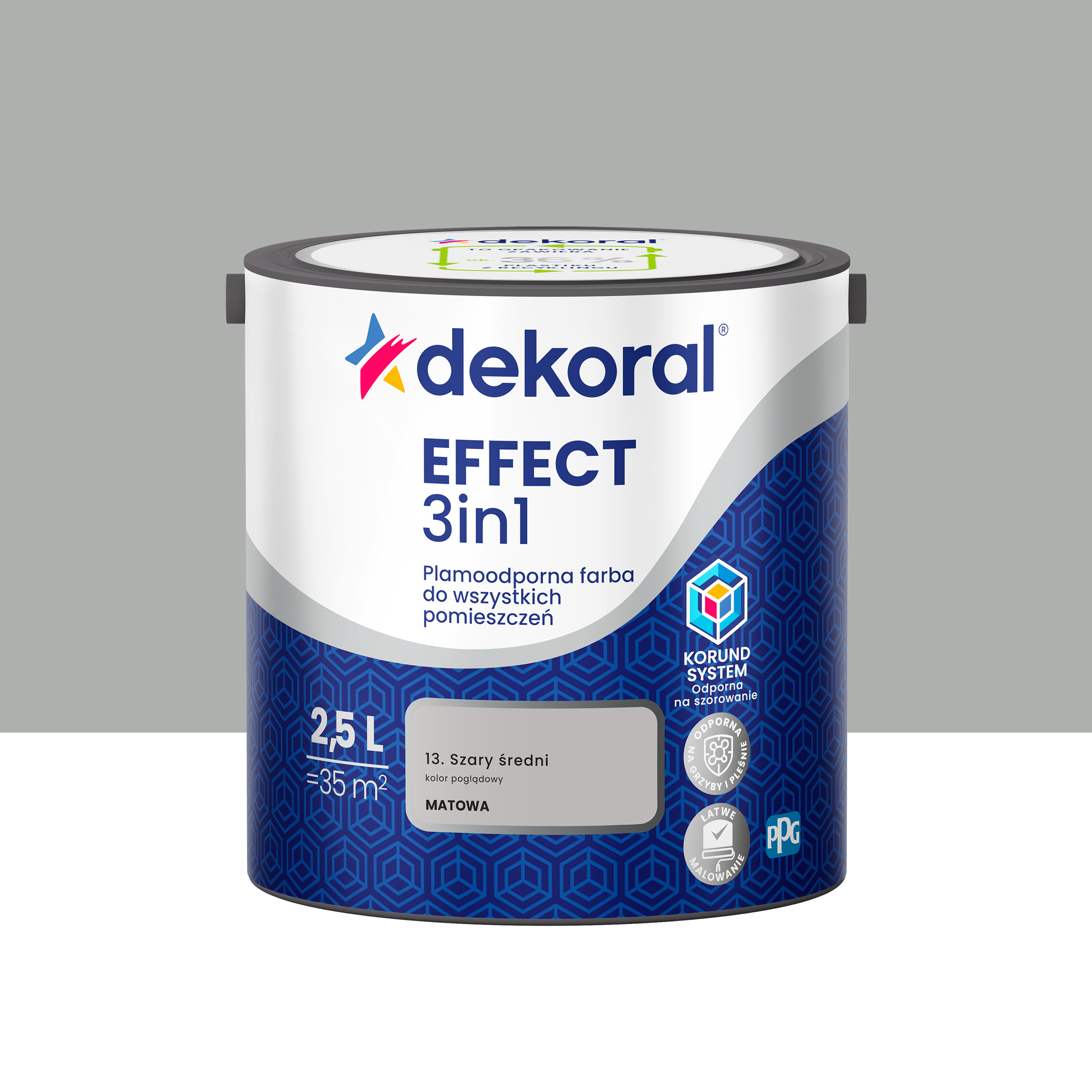 Farba do ścian Dekoral Effect 3in1 Szary średni 2.5 l