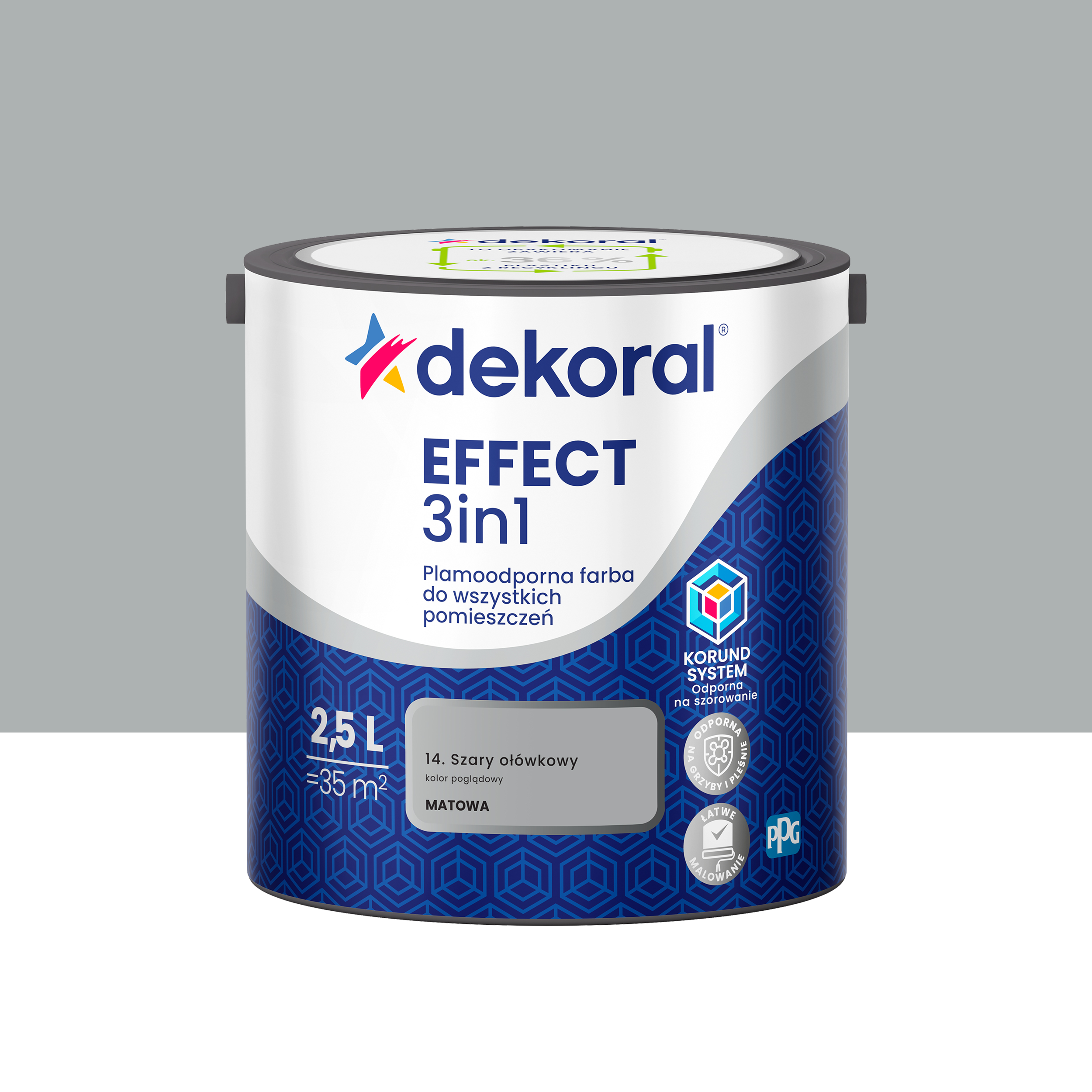 Farba do ścian Dekoral Effect 3in1 Szary ołówkowy 2.5 l