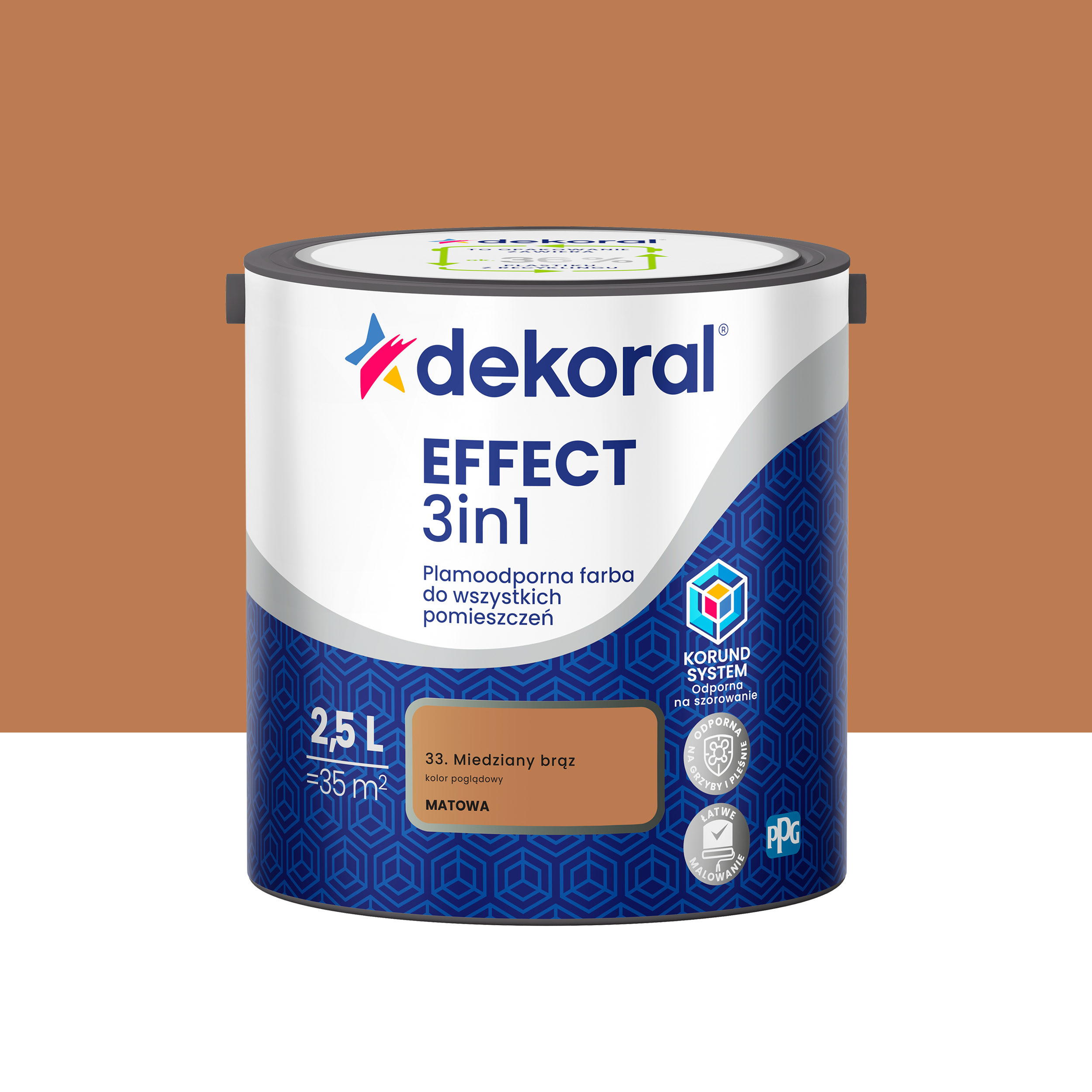 Farba do ścian Dekoral Effect 3in1 Miedziany brąz 2.5 l