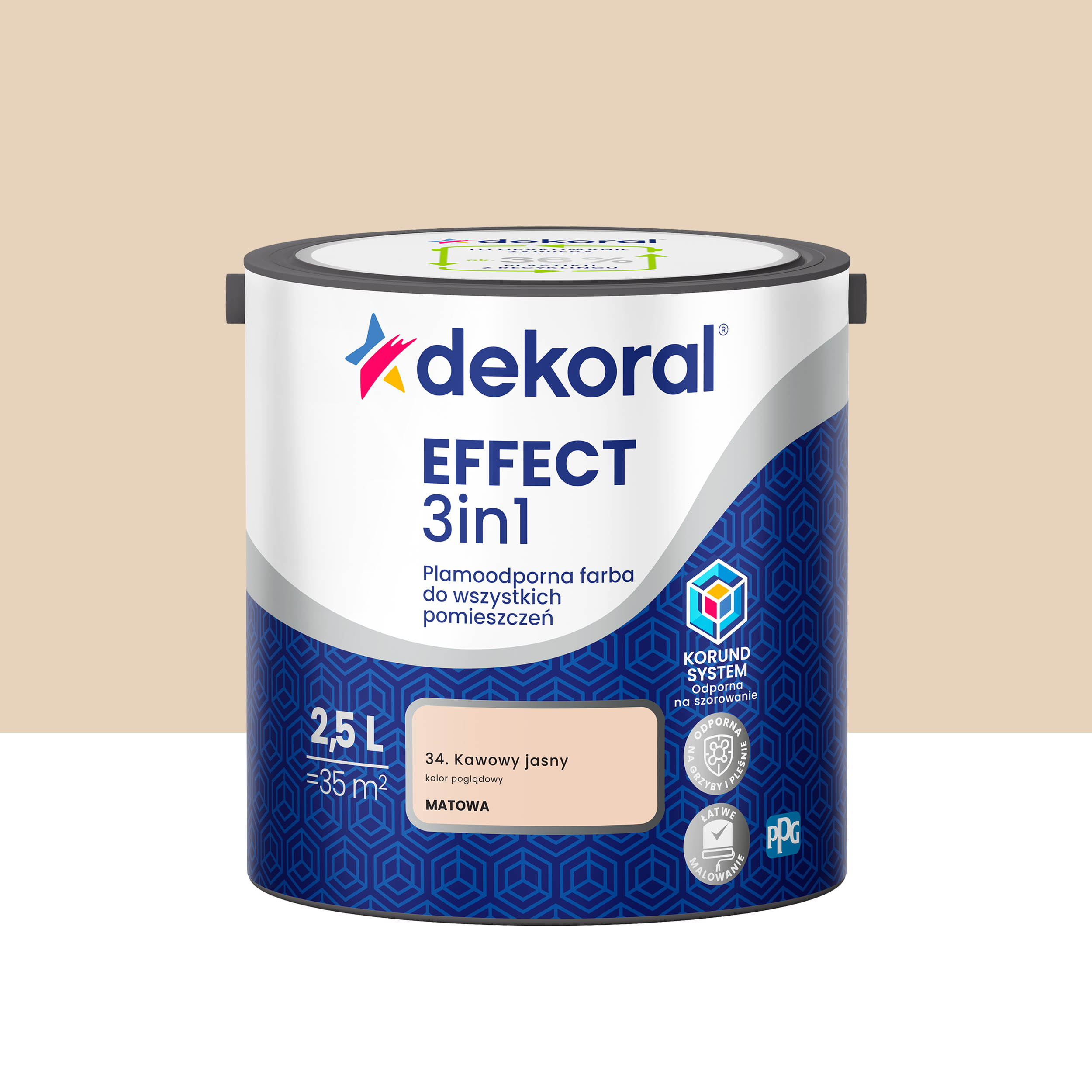 Farba do ścian Dekoral Effect 3in1 Kawowy jasny 2.5 l