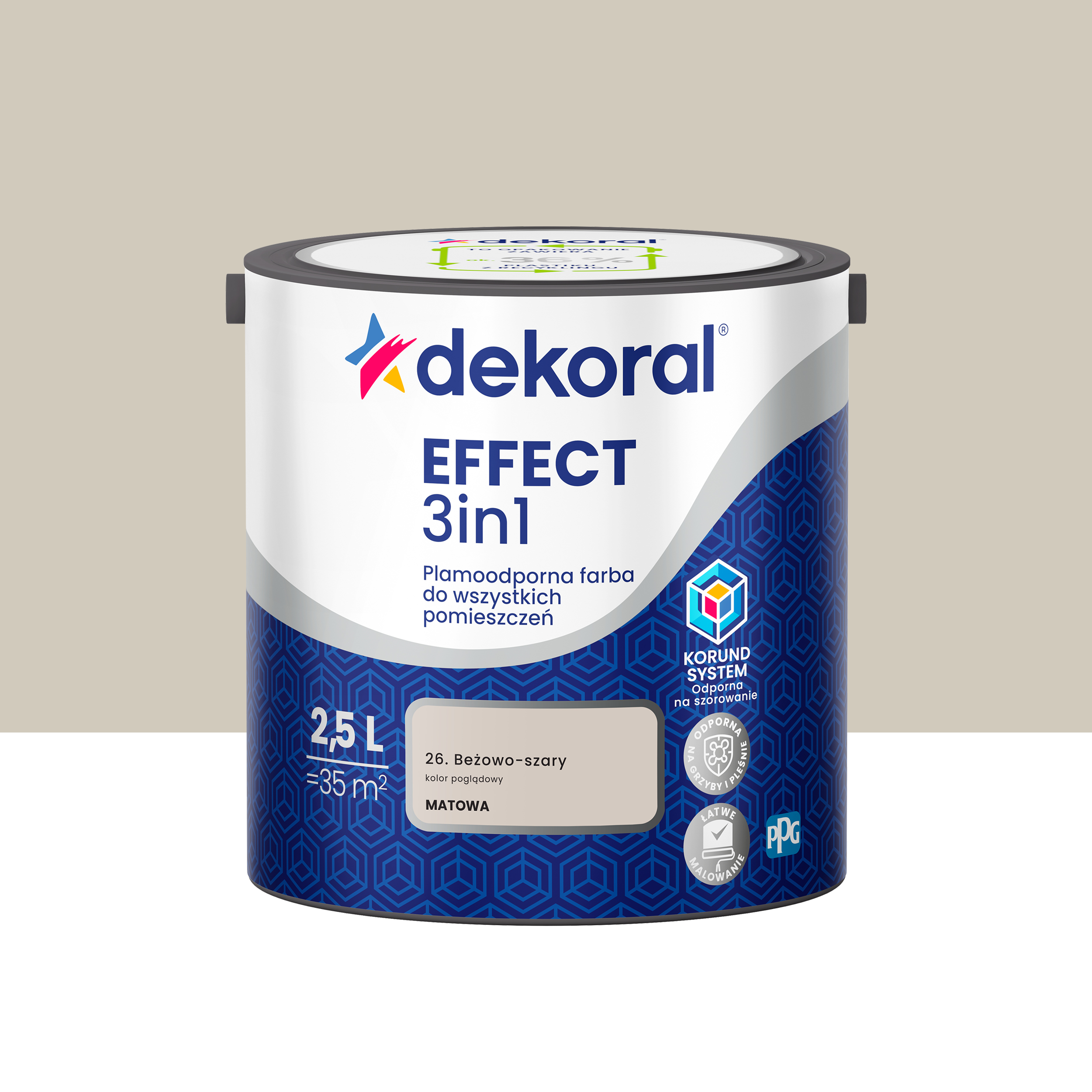 Farba do ścian Dekoral Effect 3in1 Beżowo-szary 2.5 l