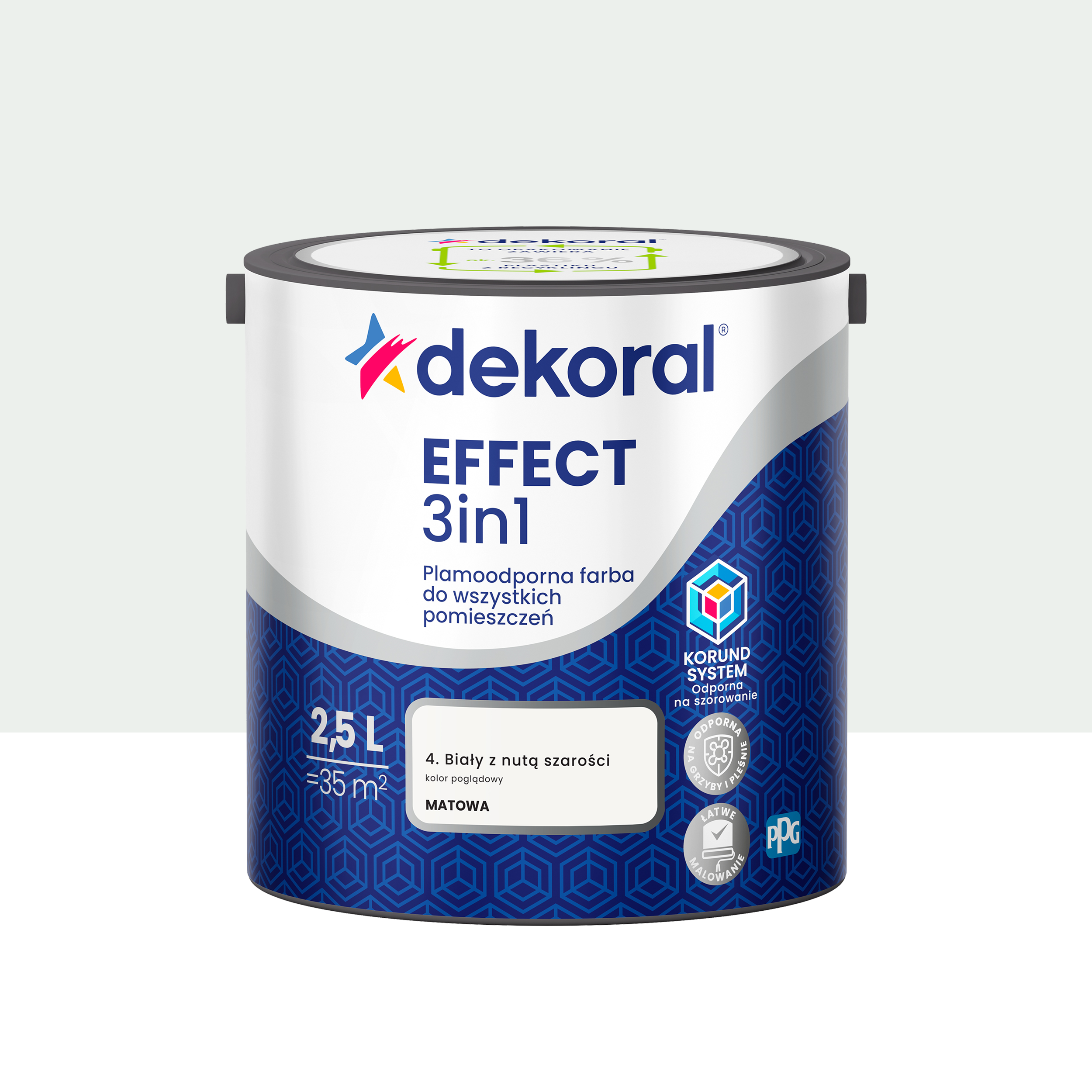 Farba do ścian Dekoral Effect 3in1 Biały z nutą szarości 2.5 l
