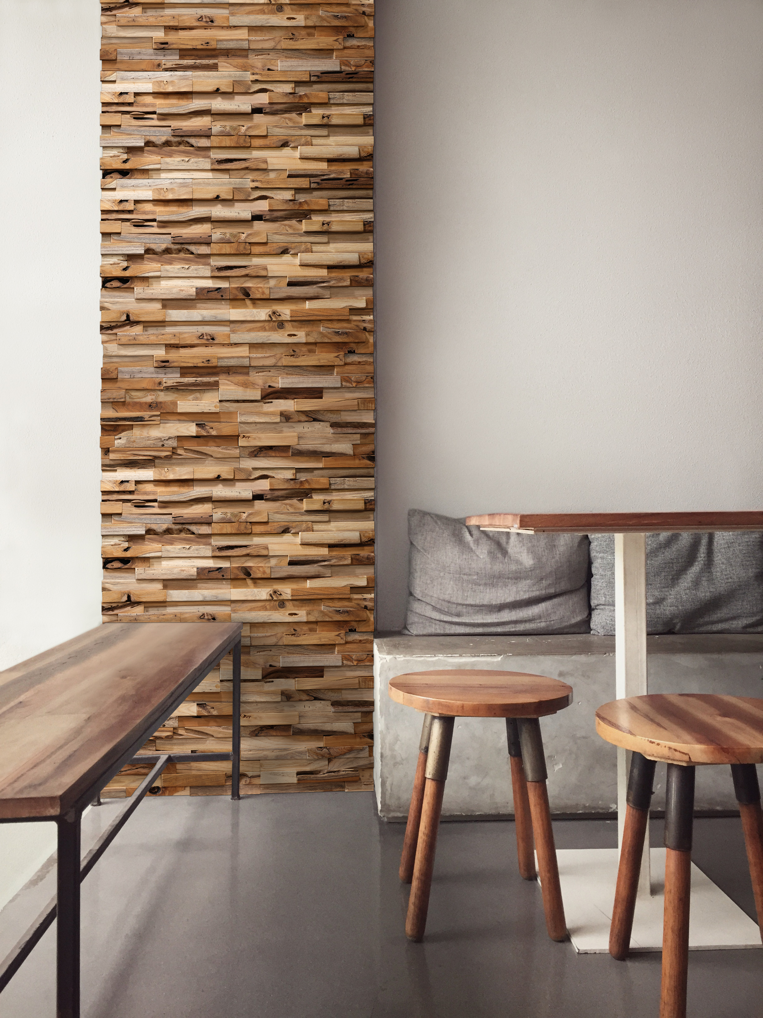Revestimento decorativo castanho 18x49.5cm Ultrawood - 9