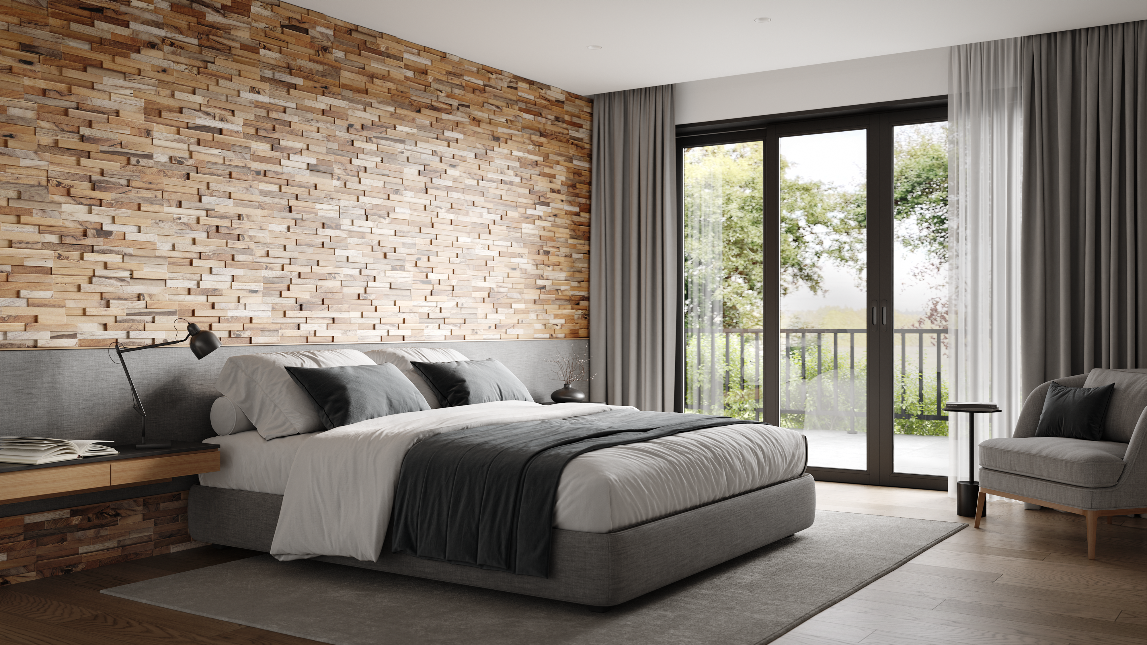 Revestimento decorativo castanho 18x49.5cm Ultrawood - 8