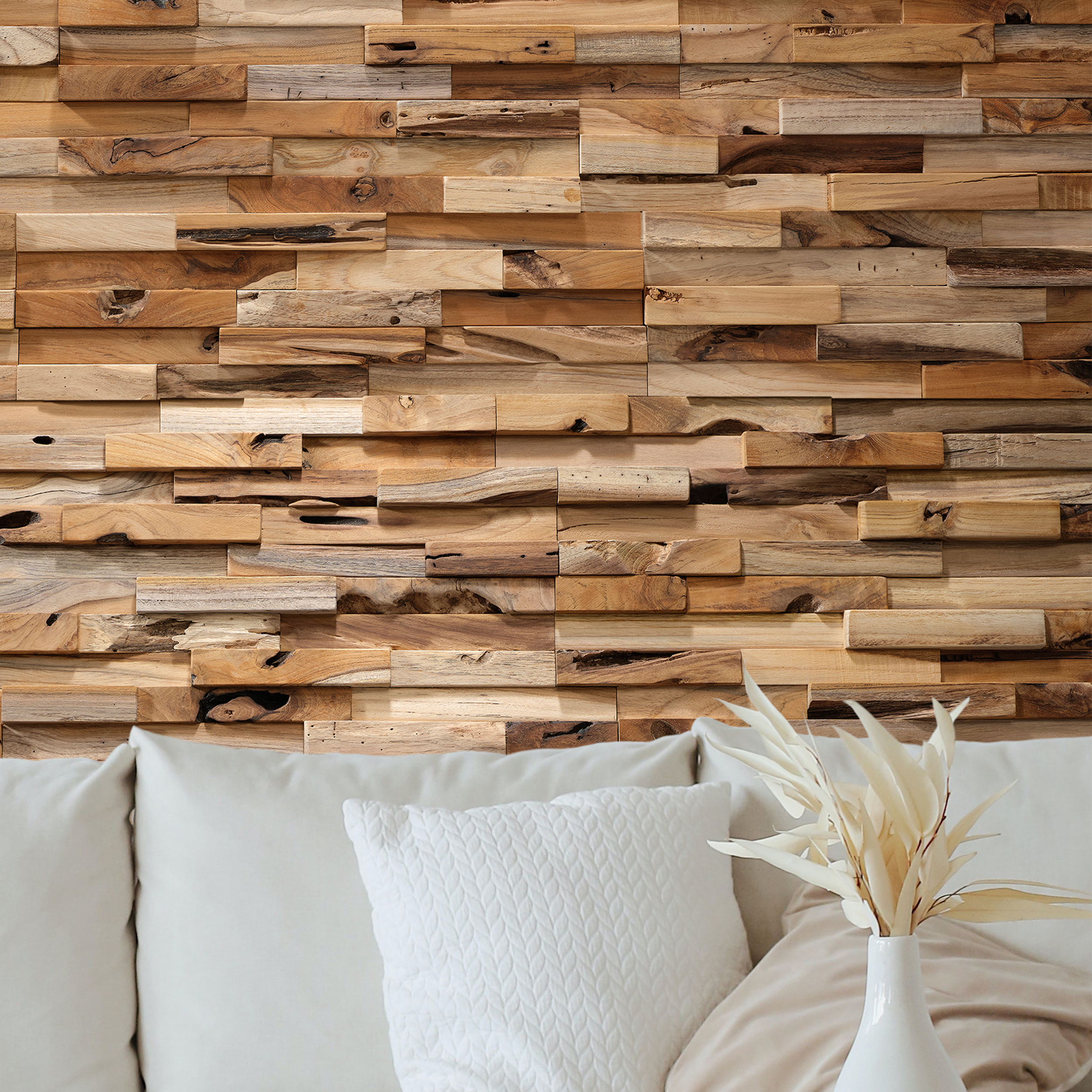 Revestimento decorativo castanho 18x49.5cm Ultrawood - 7