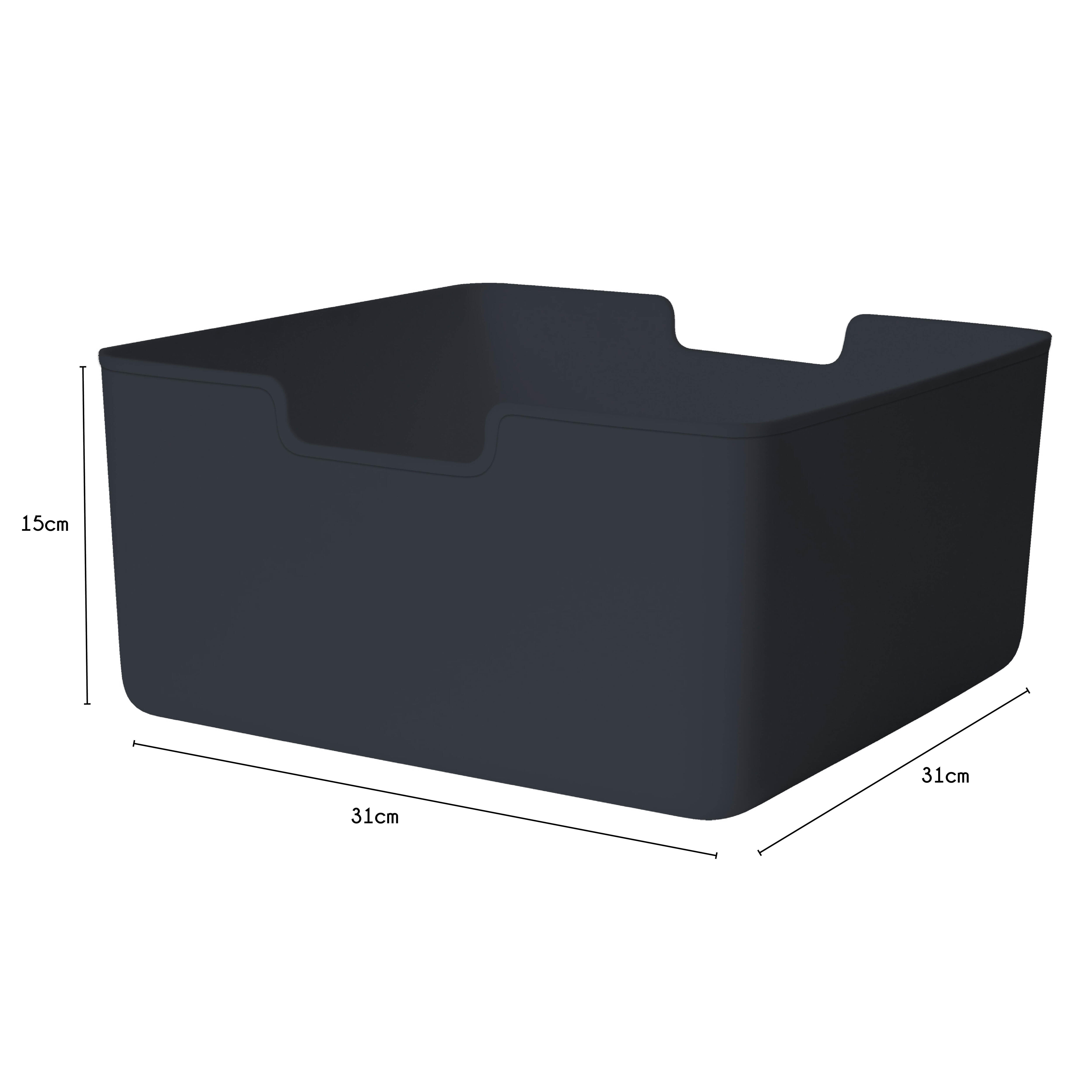 Panier gris H.15 x l.31 x P.31 cm - 3