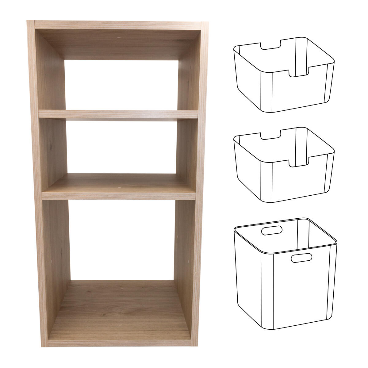 Panier gris H.31 x l.31 x P.31 cm - 5