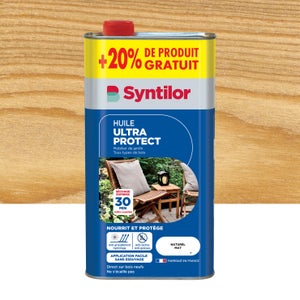 Huile pour bois extérieur SYNTILOR Ultra protect naturel mat 1L+20% gratuit