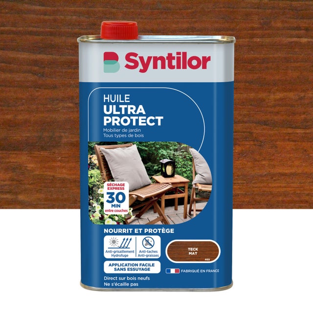 Huile pour bois extérieur SYNTILOR Ultra protect teck mat 1 l