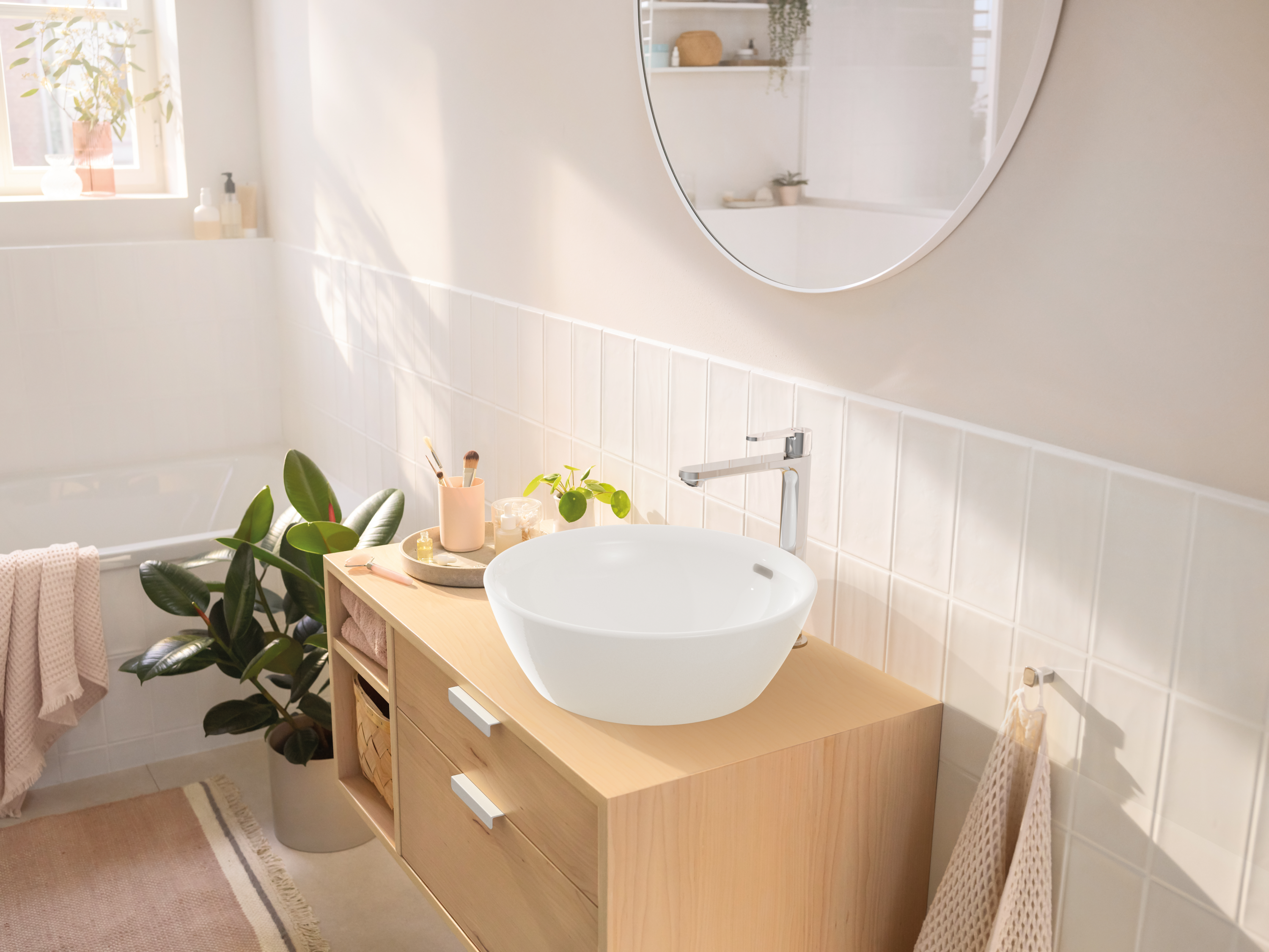 Grifo de lavabo HANSGROHE Stamis monomando caño alto cromo brillo. Apertura en frío. Antical. Latón - 13